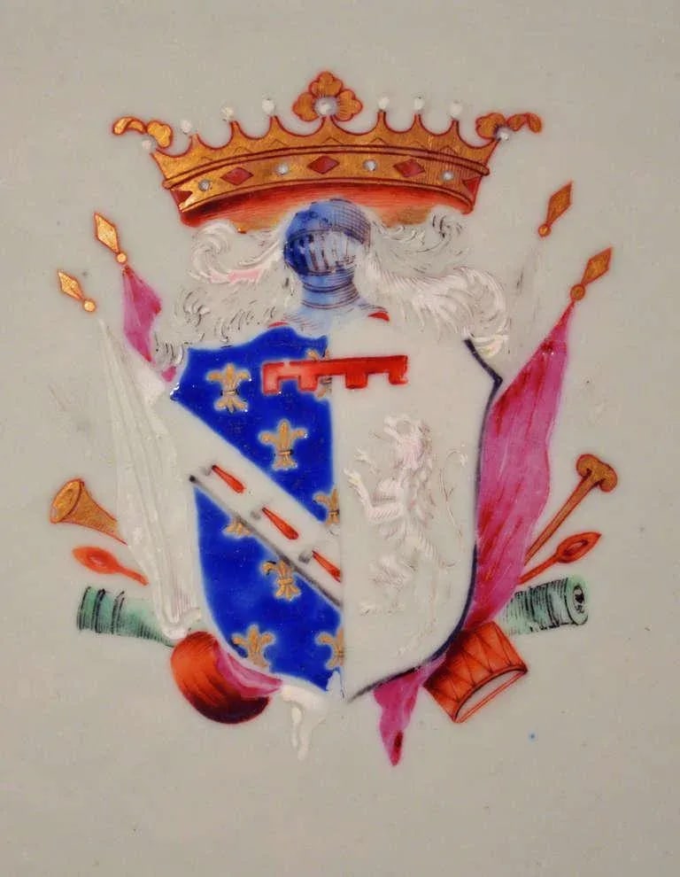 Italian-Market Chinese Export Armorial Dish for the Marchesi Di Sorbello - 3