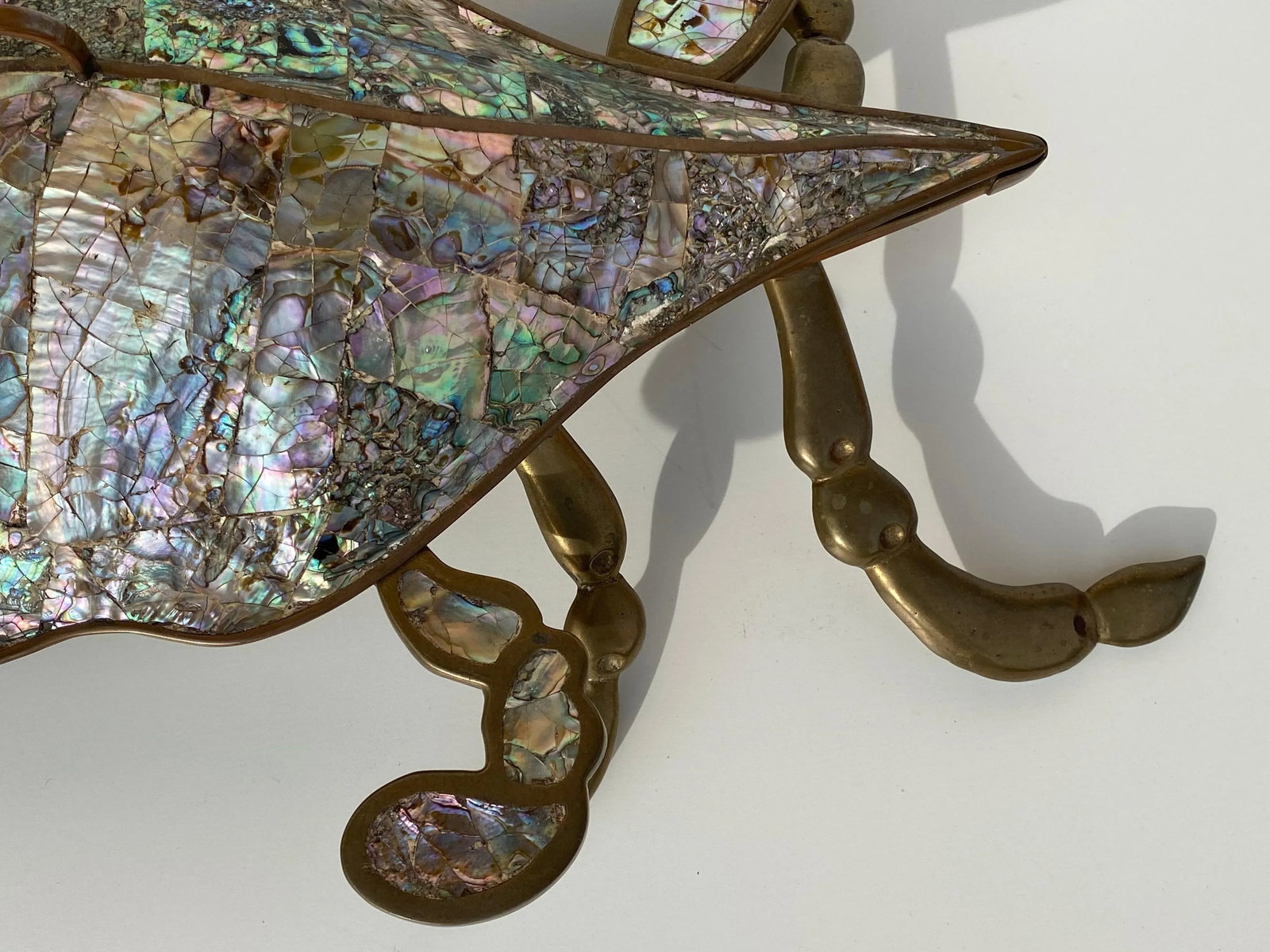 1970s Mexican Brass and Abalone Shell Crab Family Serving Dishes - 3 Pieces - 3