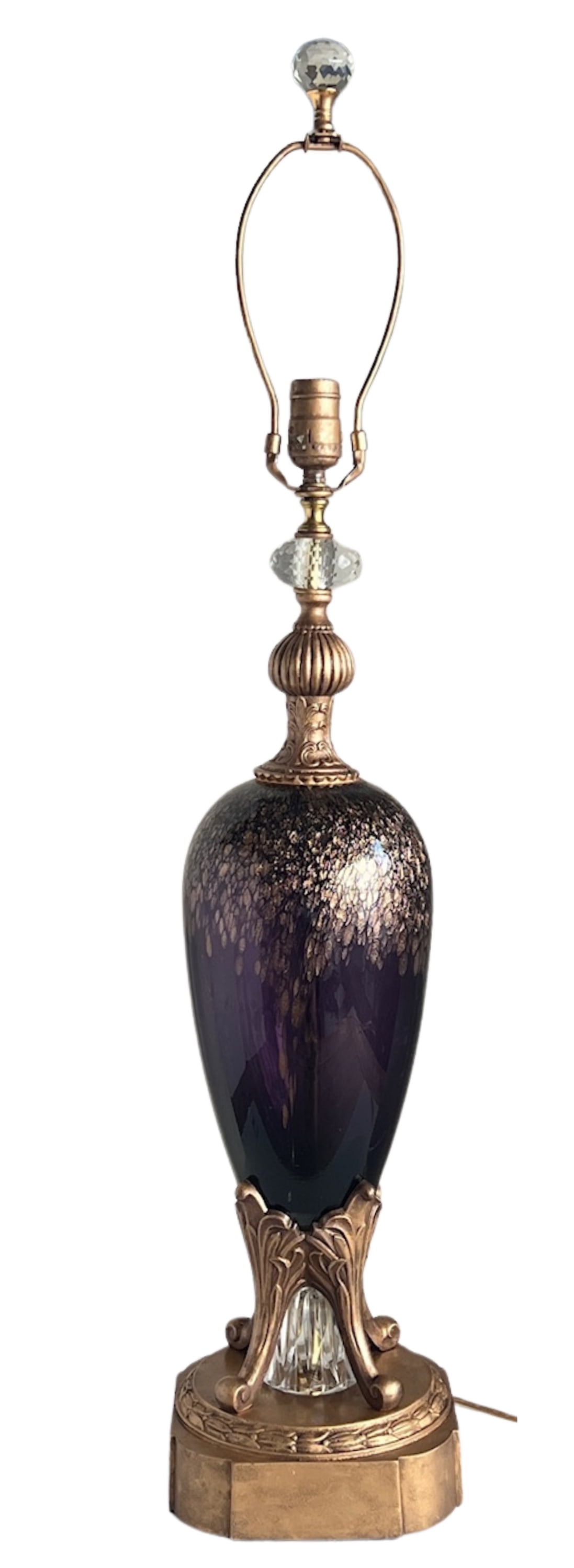 Murano Art Glass Amethyst Aventurine Gold Table Lamp - 10