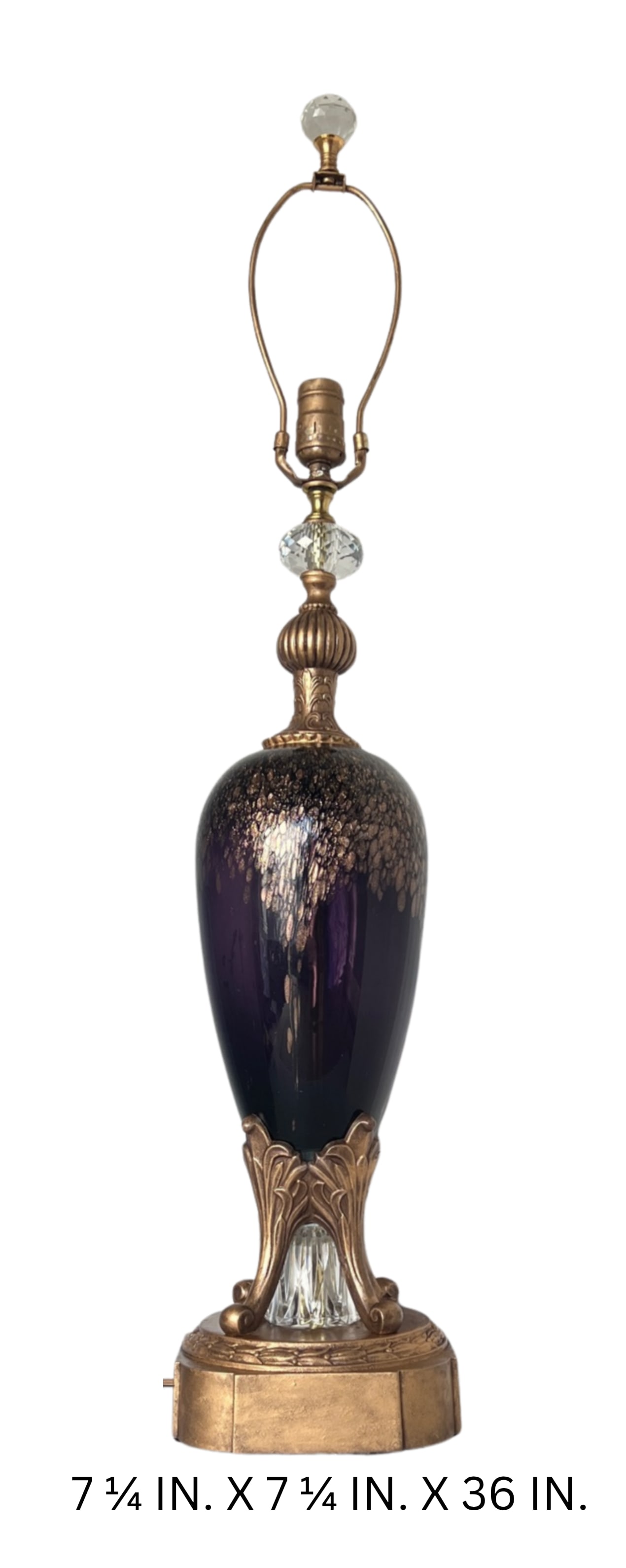 Murano Art Glass Amethyst Aventurine Gold Table Lamp - 16