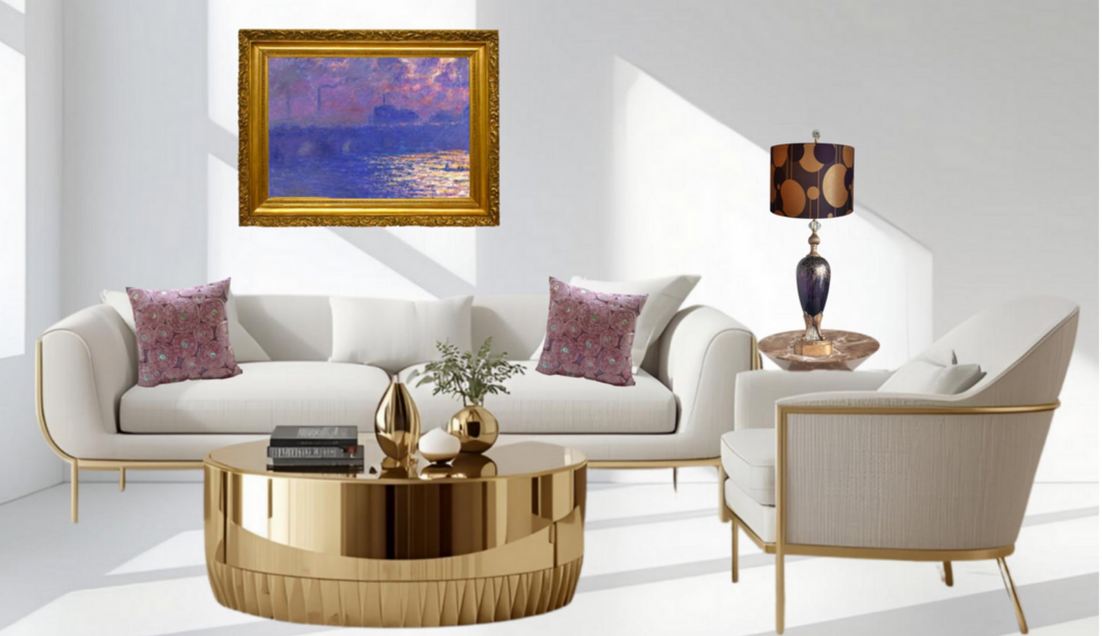 Murano Art Glass Amethyst Aventurine Gold Table Lamp - 5