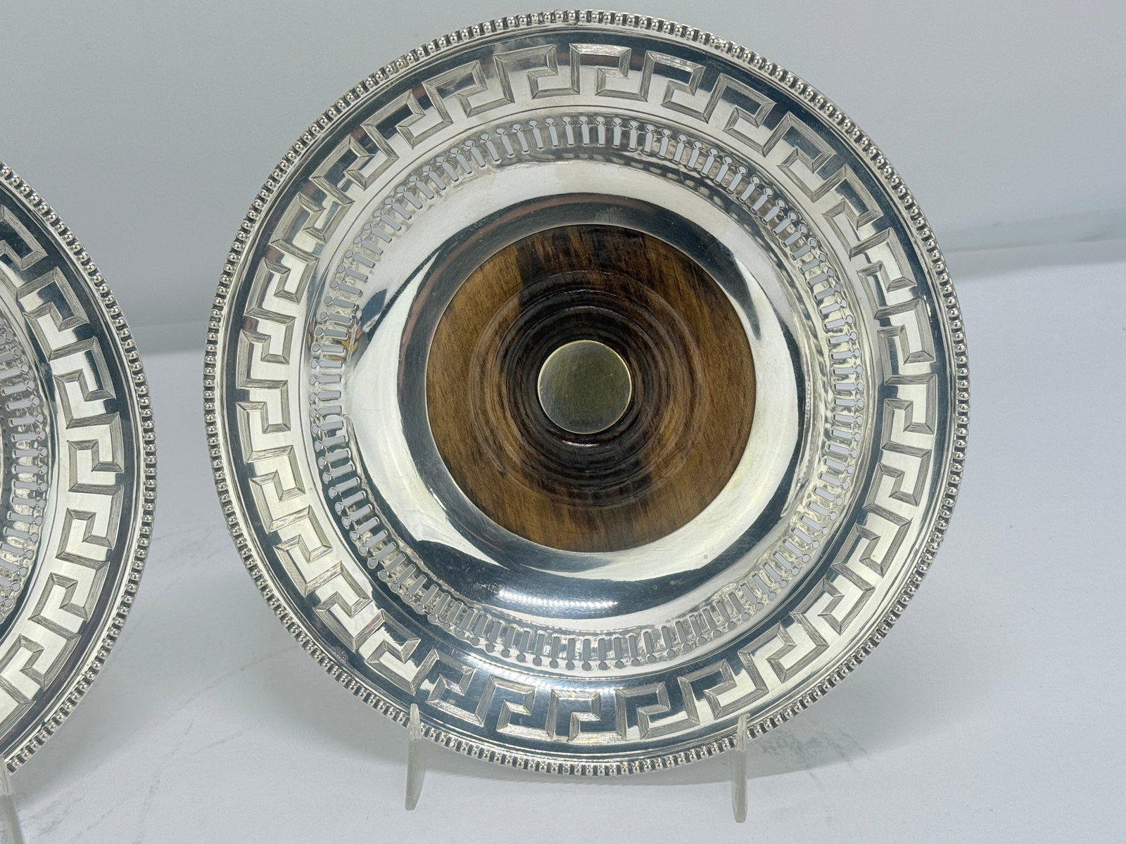 19th Century Old Sheffield Plate Regency Greek-Key Coasters - a Pair - 4