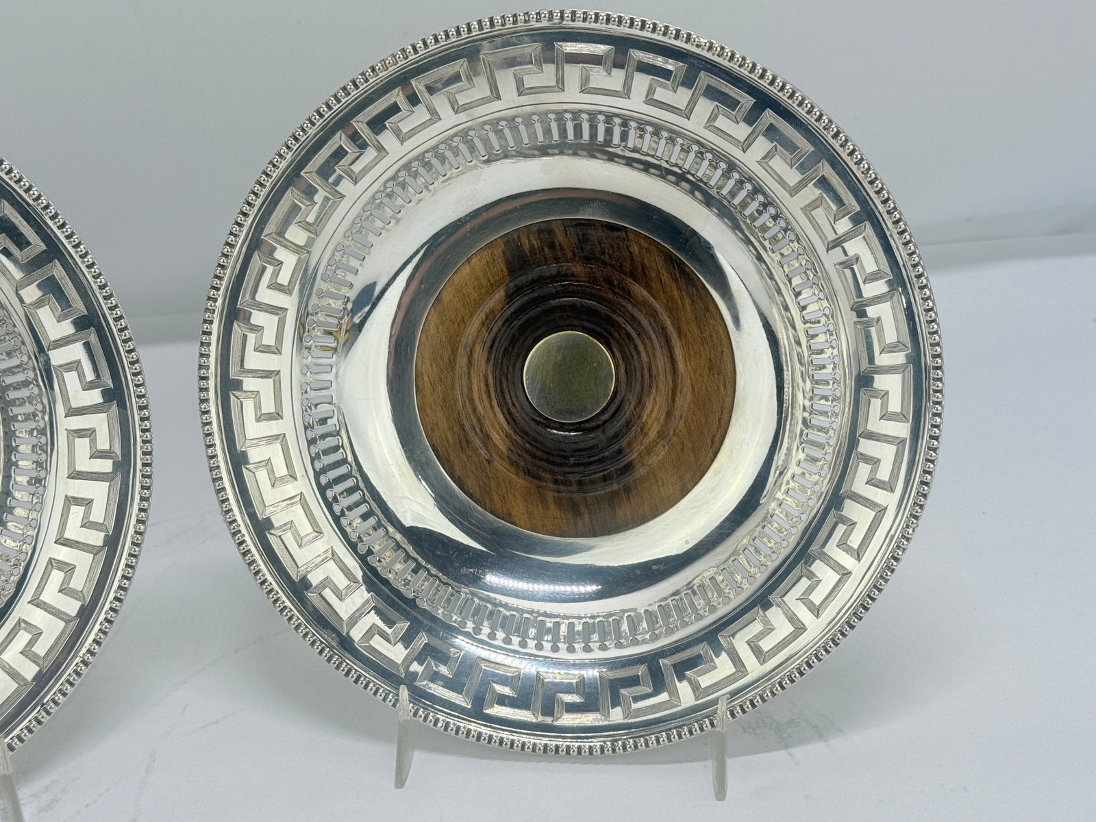 19th Century Old Sheffield Plate Regency Greek-Key Coasters - a Pair - 6