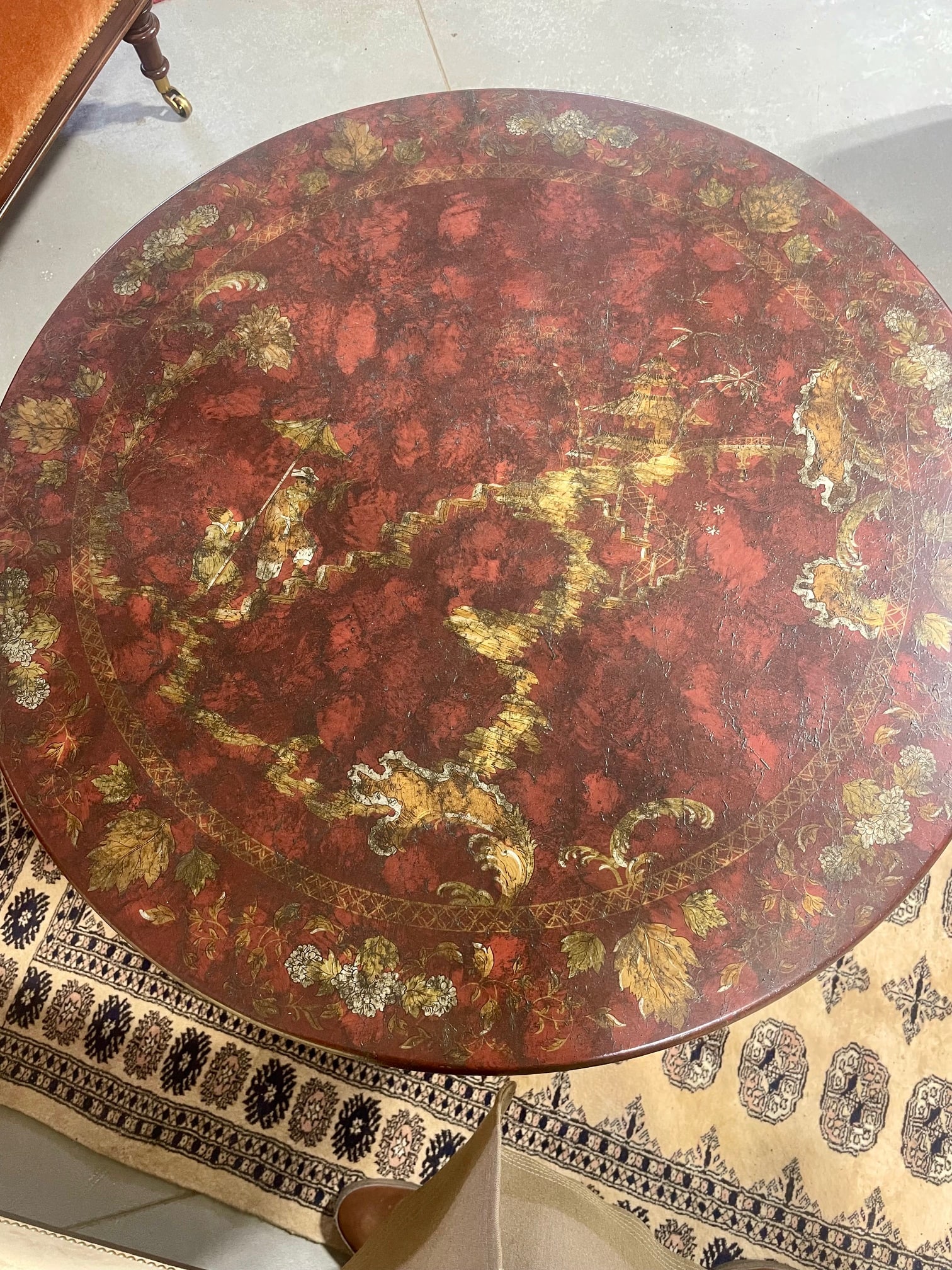 Late 20th Century Chinoiserie Lacquer Side Table - 4
