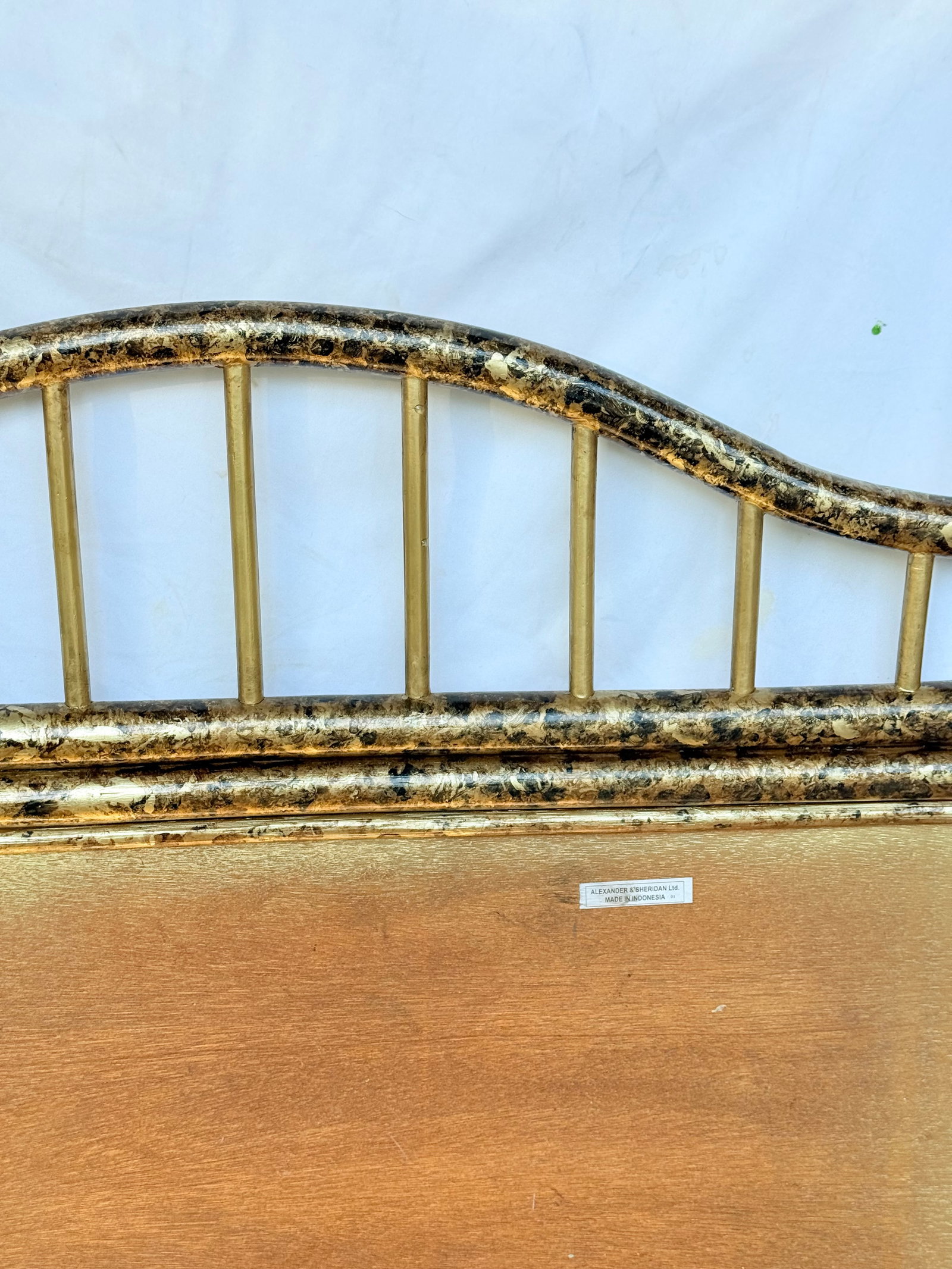 Vintage Alexander & Sheridan Rattan Mantel Mirror, Bespoke Faux Tortoiseshell Finish by Turtle & Cra - 6