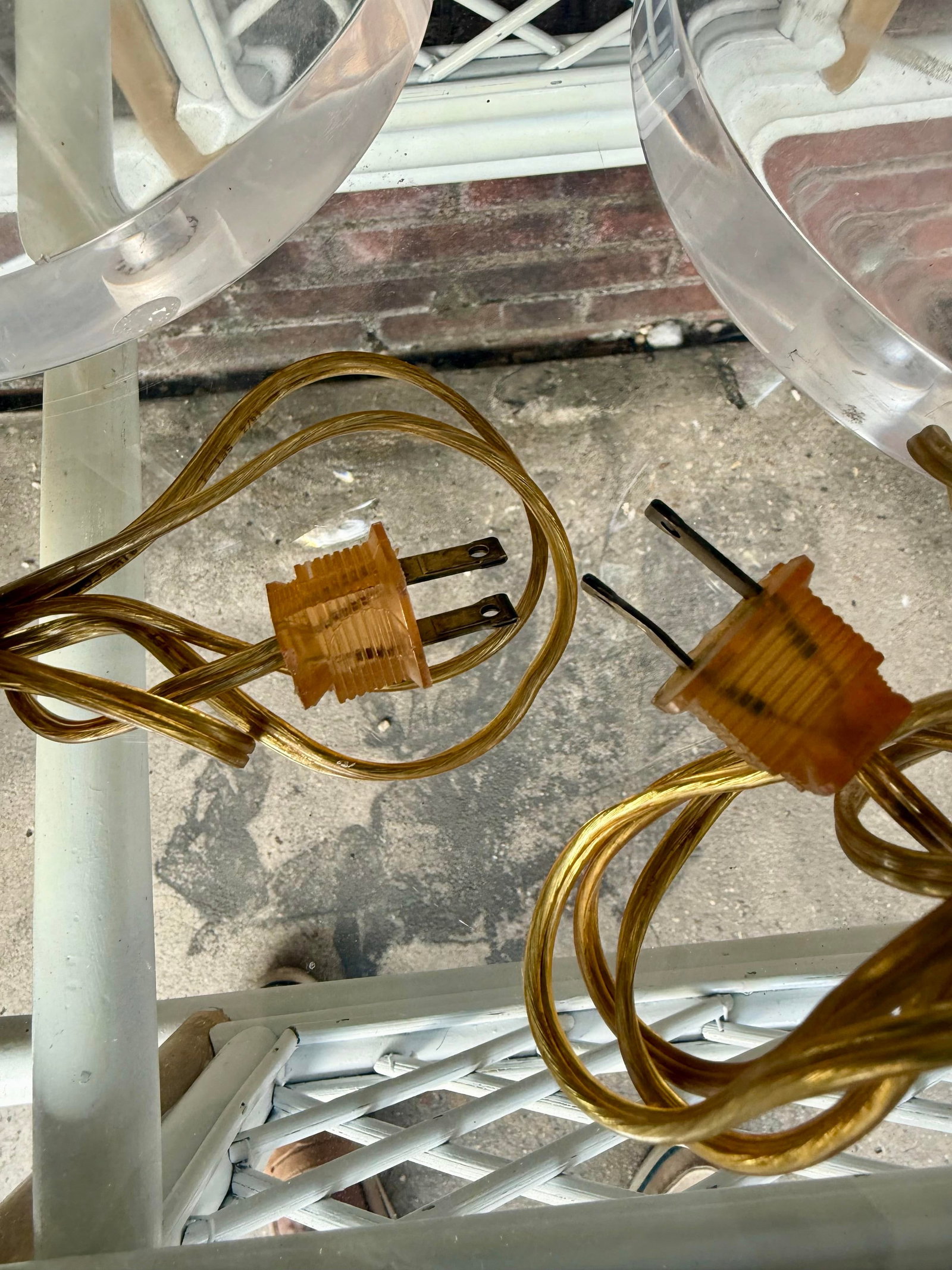 1970's Hollywood Regency Lucite Table Lamps - A Pair - 12