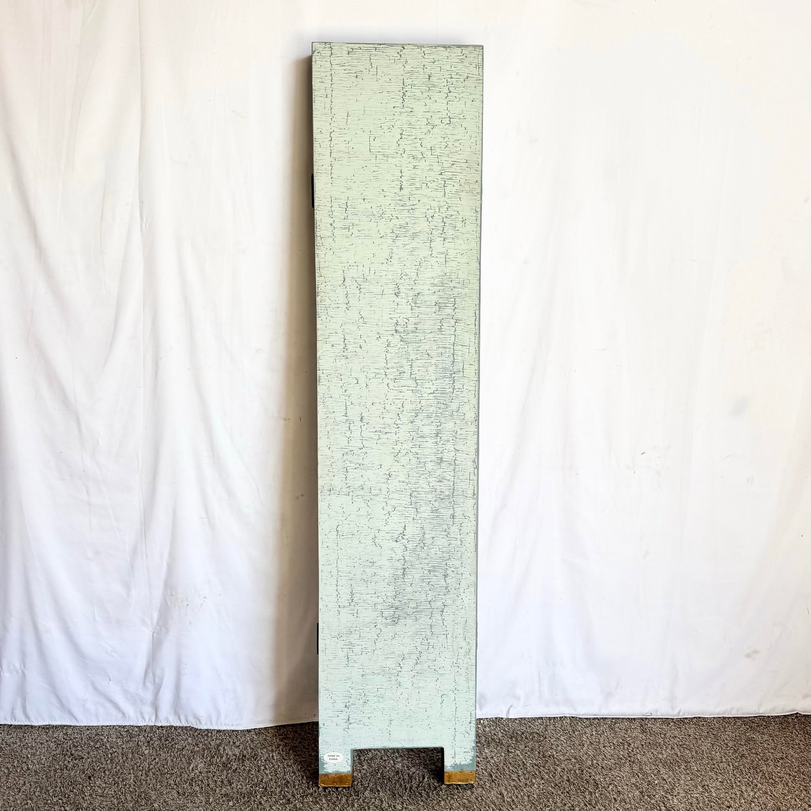 Vintage Chinese Hand Painted and Carved Green Room Divider/Screen - 6