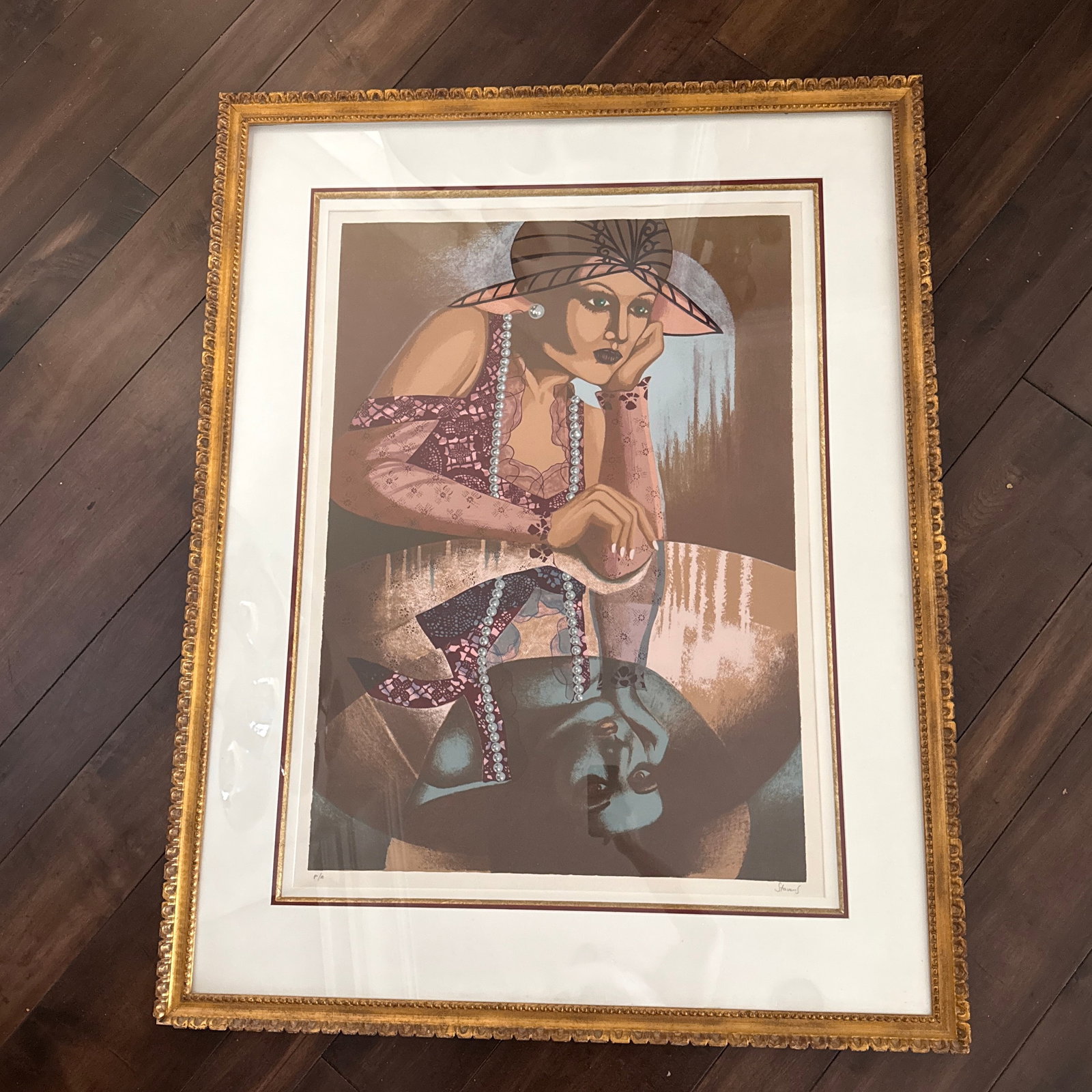 1970s Isaac Stavans Art Deco Woman Signed Lithograph - 3