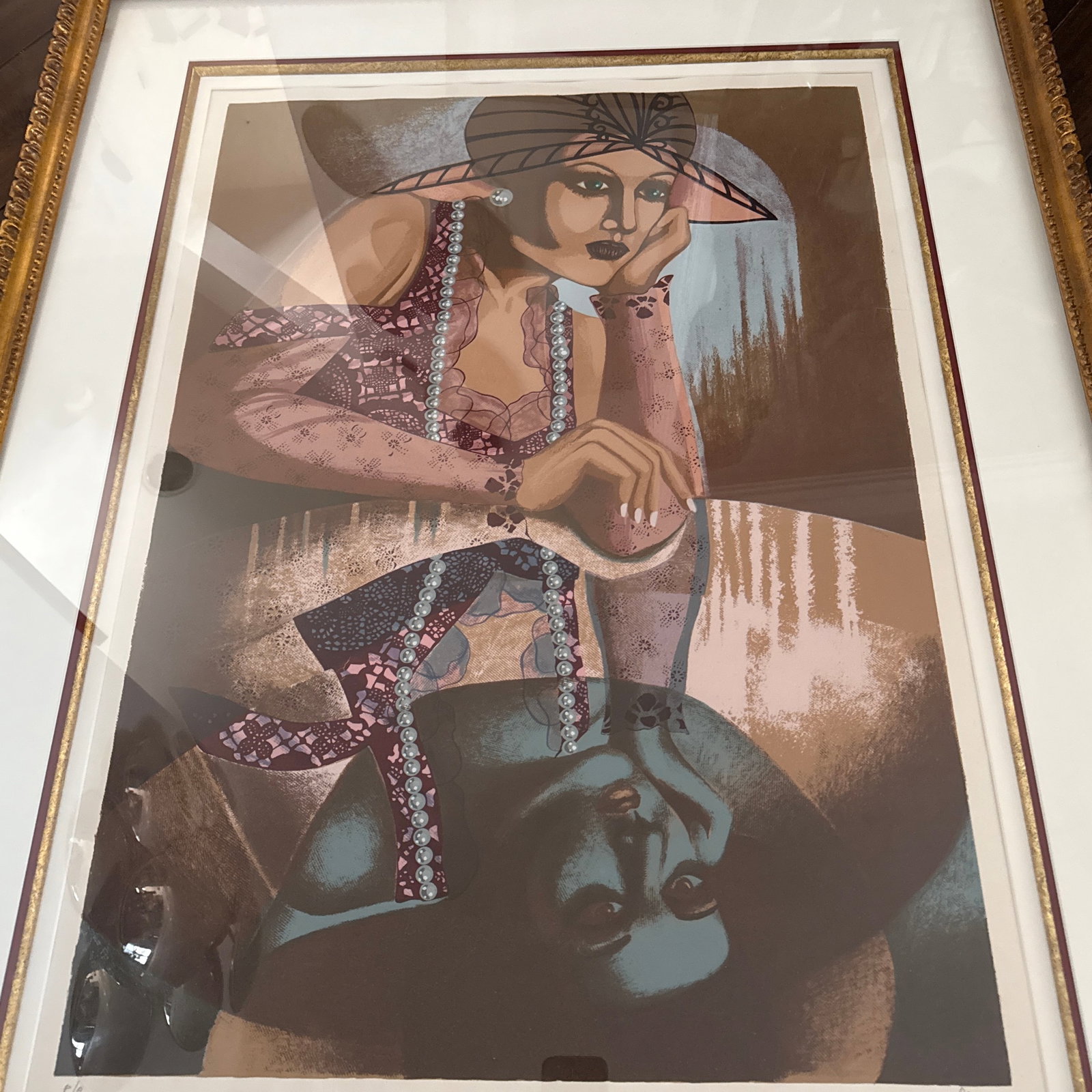 1970s Isaac Stavans Art Deco Woman Signed Lithograph - 4