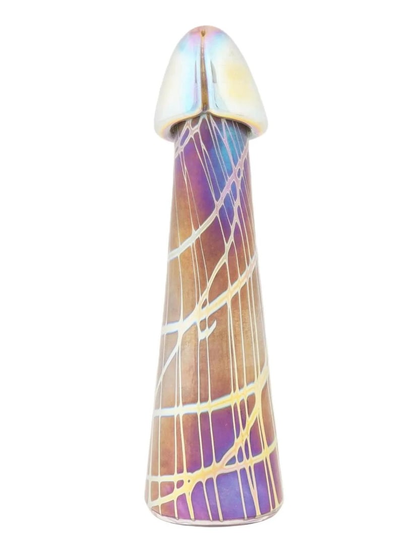 Loetz Manner Iridescent Art Glass Phallus Figure - 2