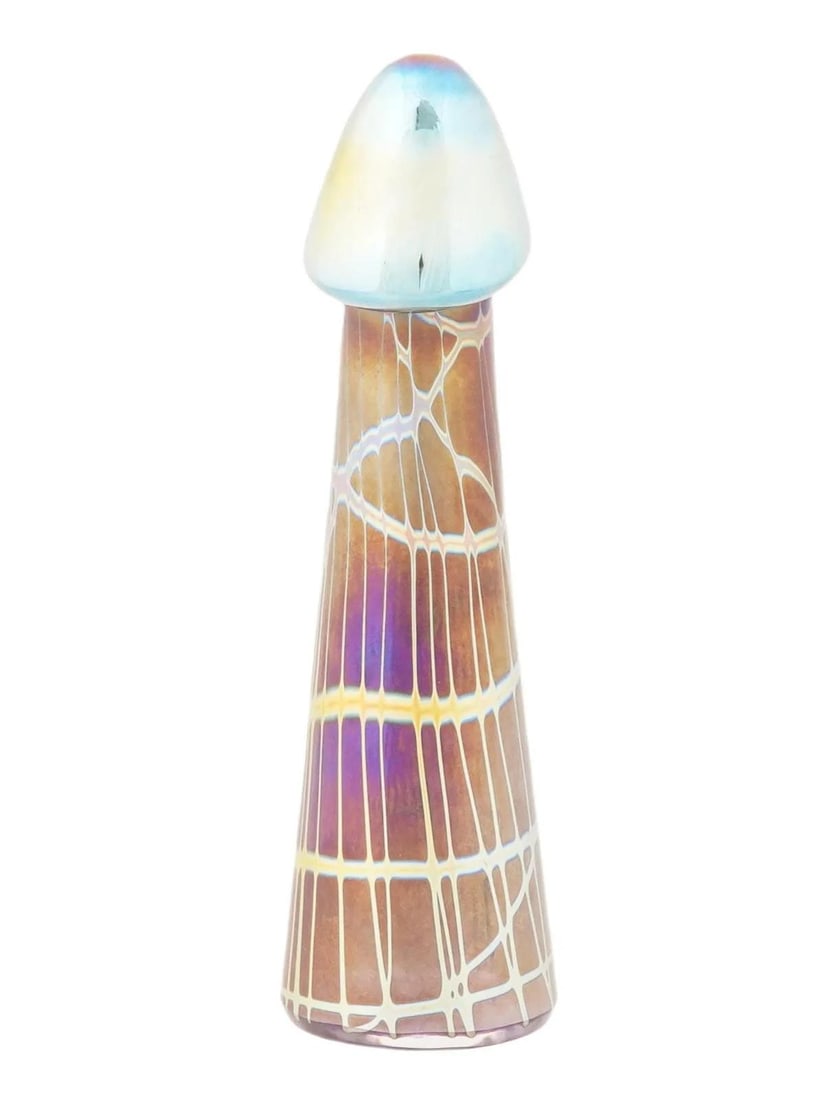 Loetz Manner Iridescent Art Glass Phallus Figure - 3