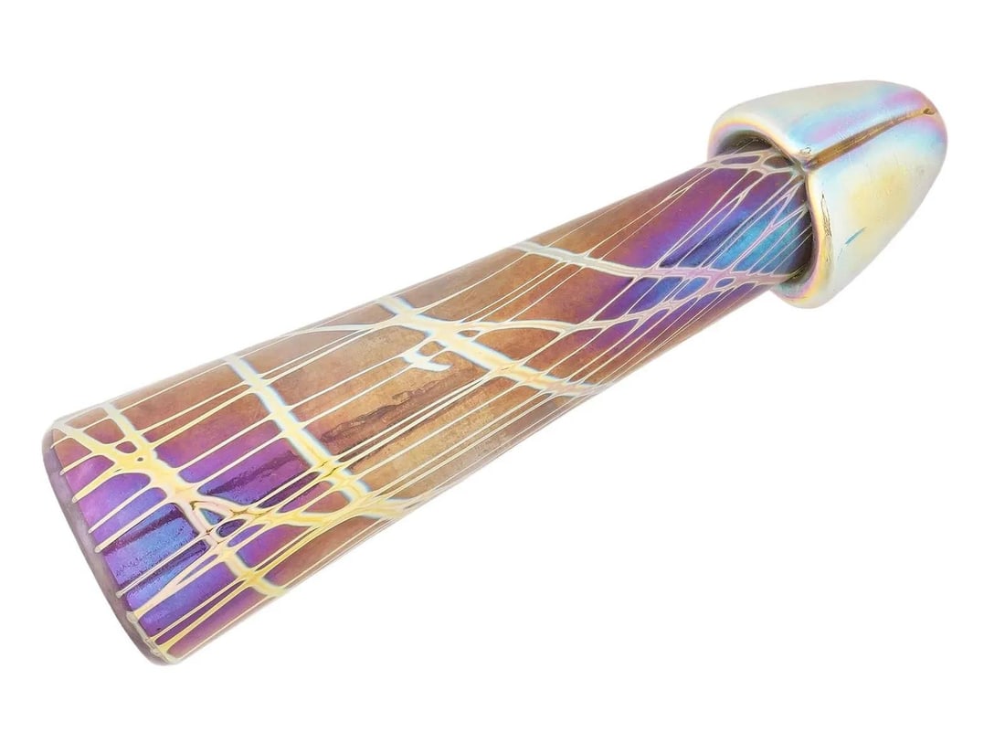 Loetz Manner Iridescent Art Glass Phallus Figure - 5
