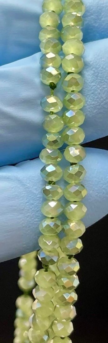 1930s Green Jadeite Art Déco Style Opera Length Necklaces, Two - 5
