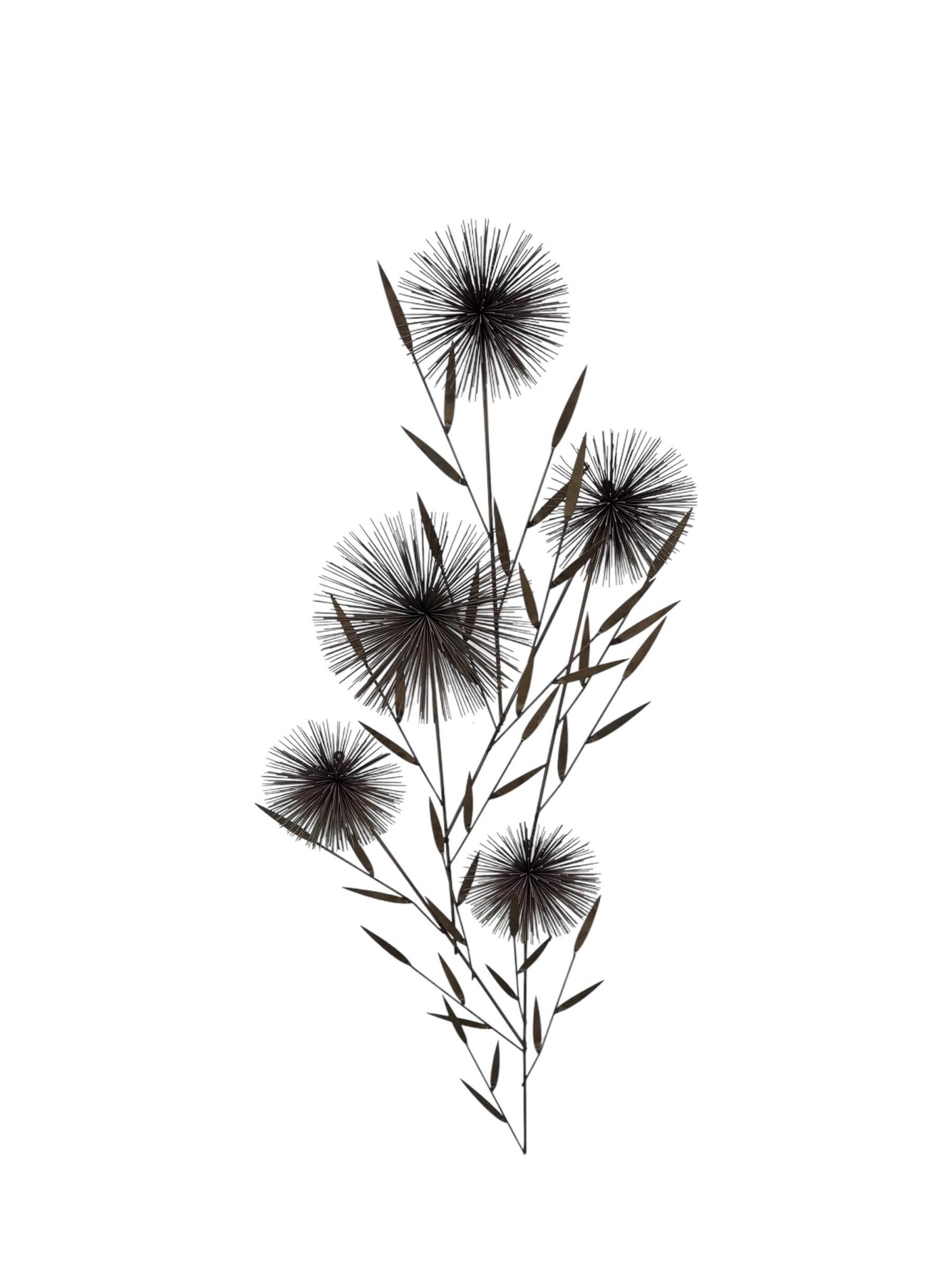 1960's Curtis Jere Pom Pom Floral / Sea Urchin Elongated Wall Sculpture - 2