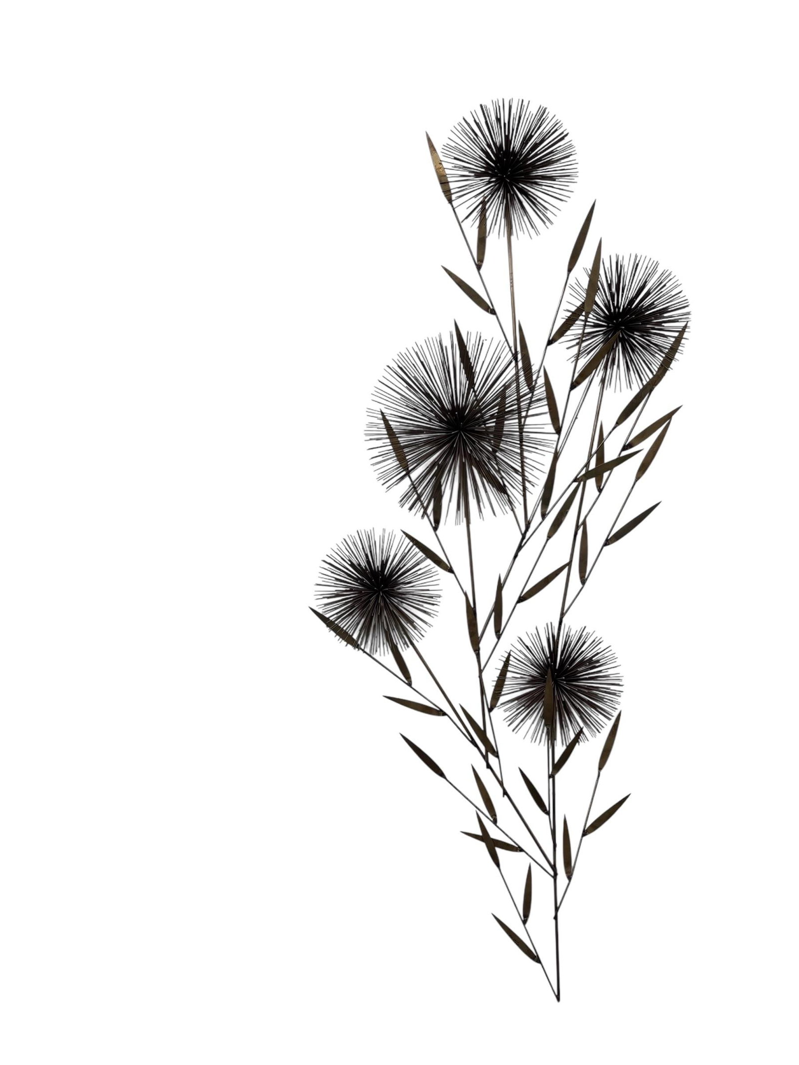 1960's Curtis Jere Pom Pom Floral / Sea Urchin Elongated Wall Sculpture - 6