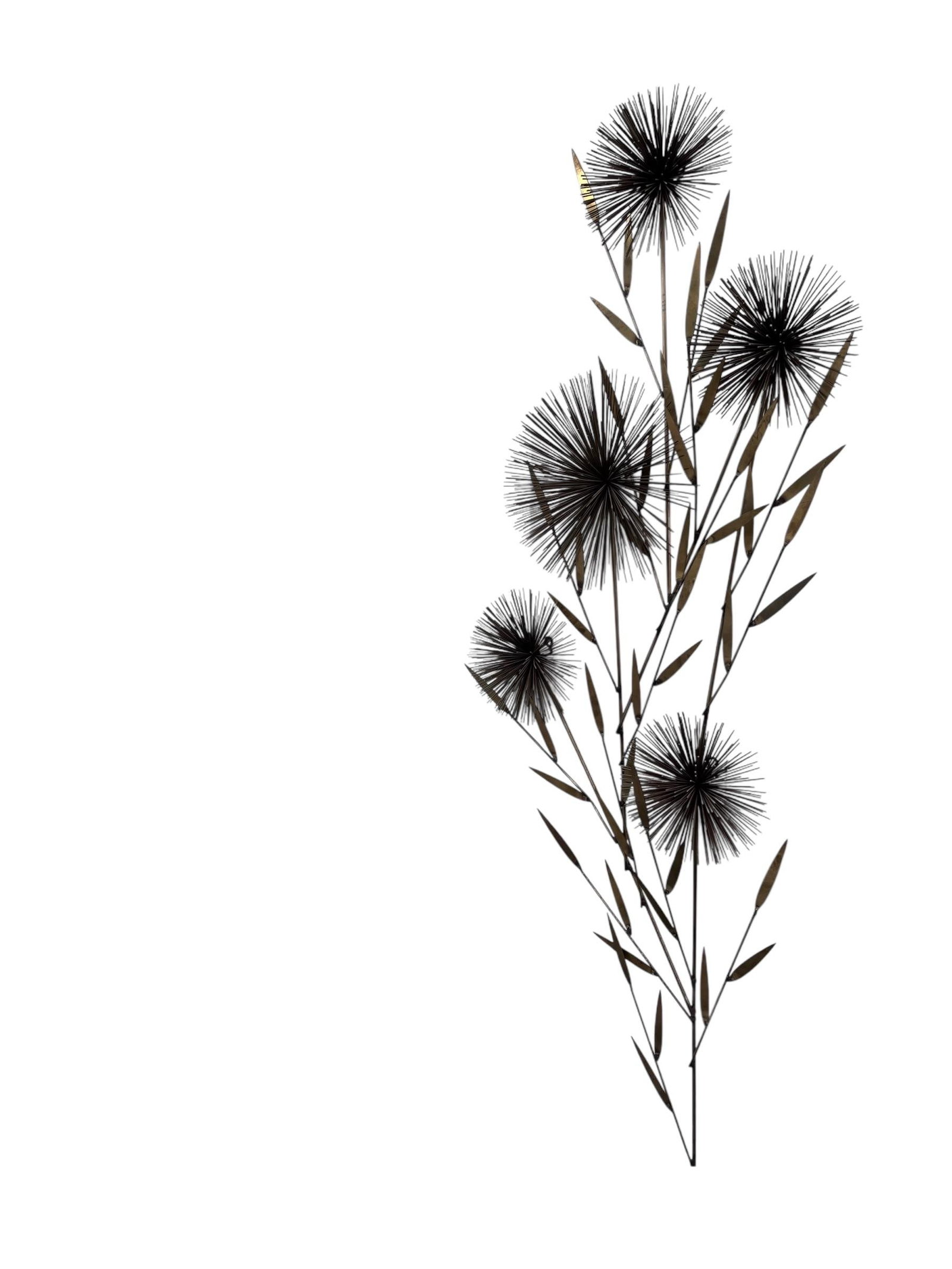 1960's Curtis Jere Pom Pom Floral / Sea Urchin Elongated Wall Sculpture - 7