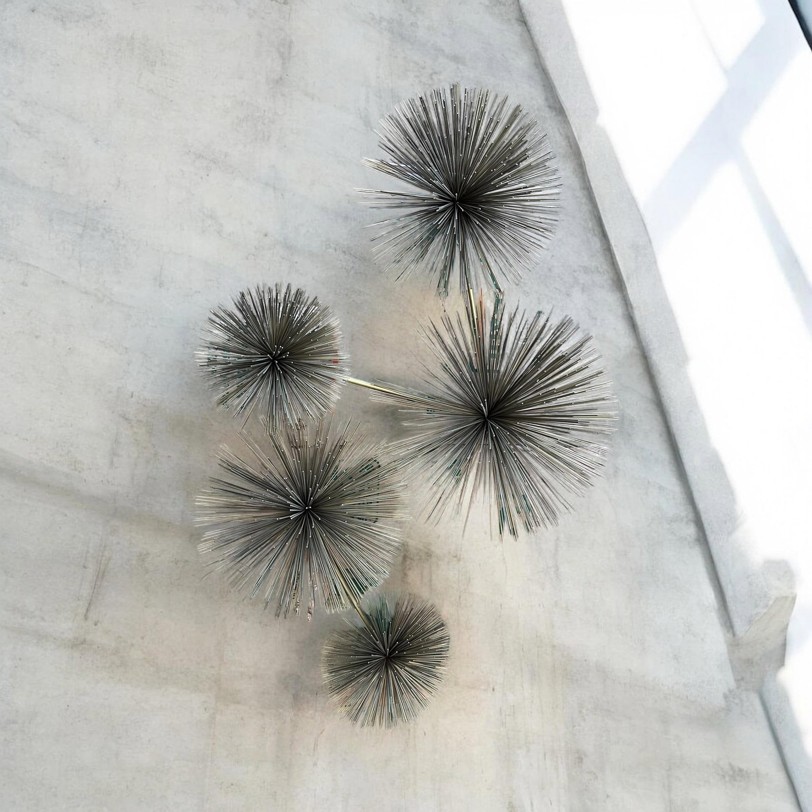1970s Curtis Jere Brass Sea Urchin / Pom Pom Wall Sculpture - 5