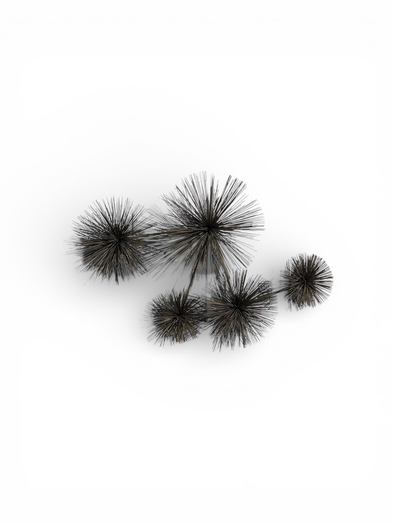 1970s Curtis Jere Brass Sea Urchin / Pom Pom Wall Sculpture - 9