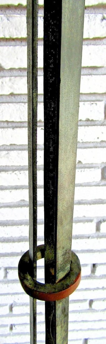 1920s French Art Deco Wrought Iron Scrollwork and Leaves Tripod Floor Lamp and Shade - 9