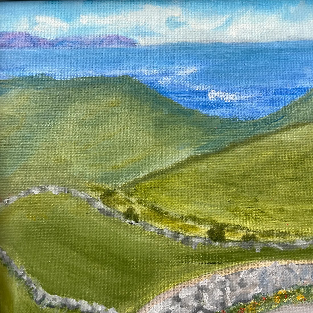Late 20th Century Reta Snow Oil Painting on Board Titled "Ireland" - Signed, Matted, and Framed - 4