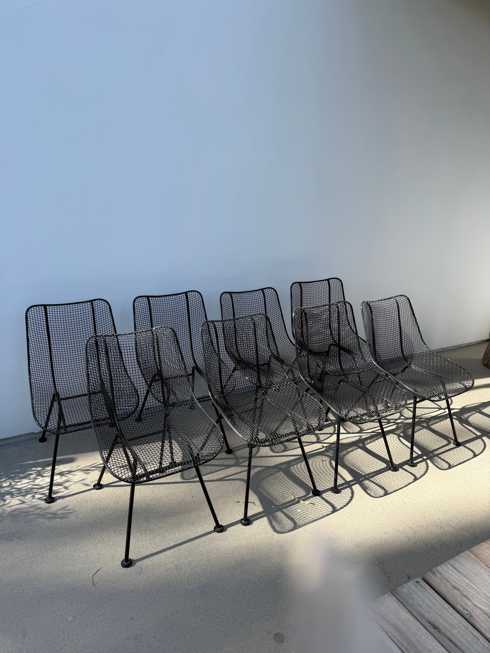 1950s Attributed to Russell Woodard Sculptura Metal Dining Chairs, 8 Pieces - 3