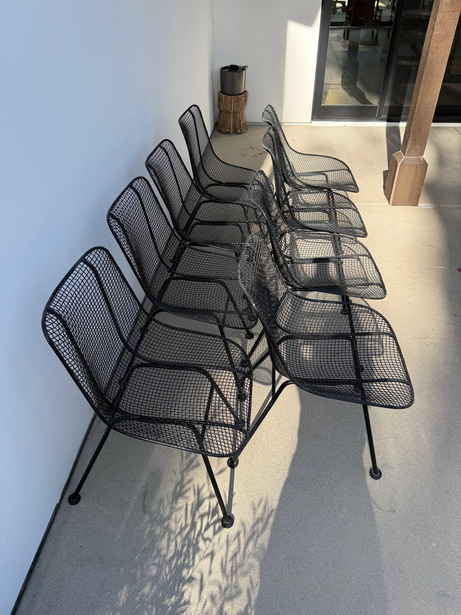 1950s Attributed to Russell Woodard Sculptura Metal Dining Chairs, 8 Pieces - 4