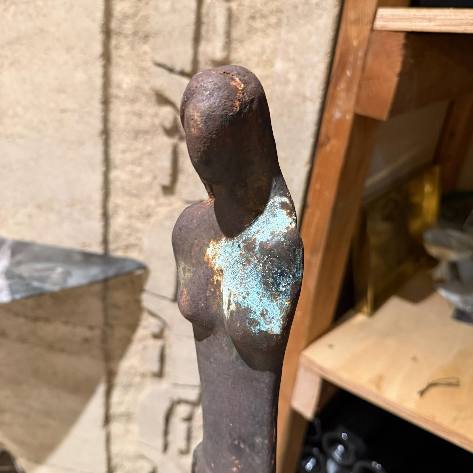 Mid Century Bronze Sculpture of a Standing Figure Tette De Femme - 9