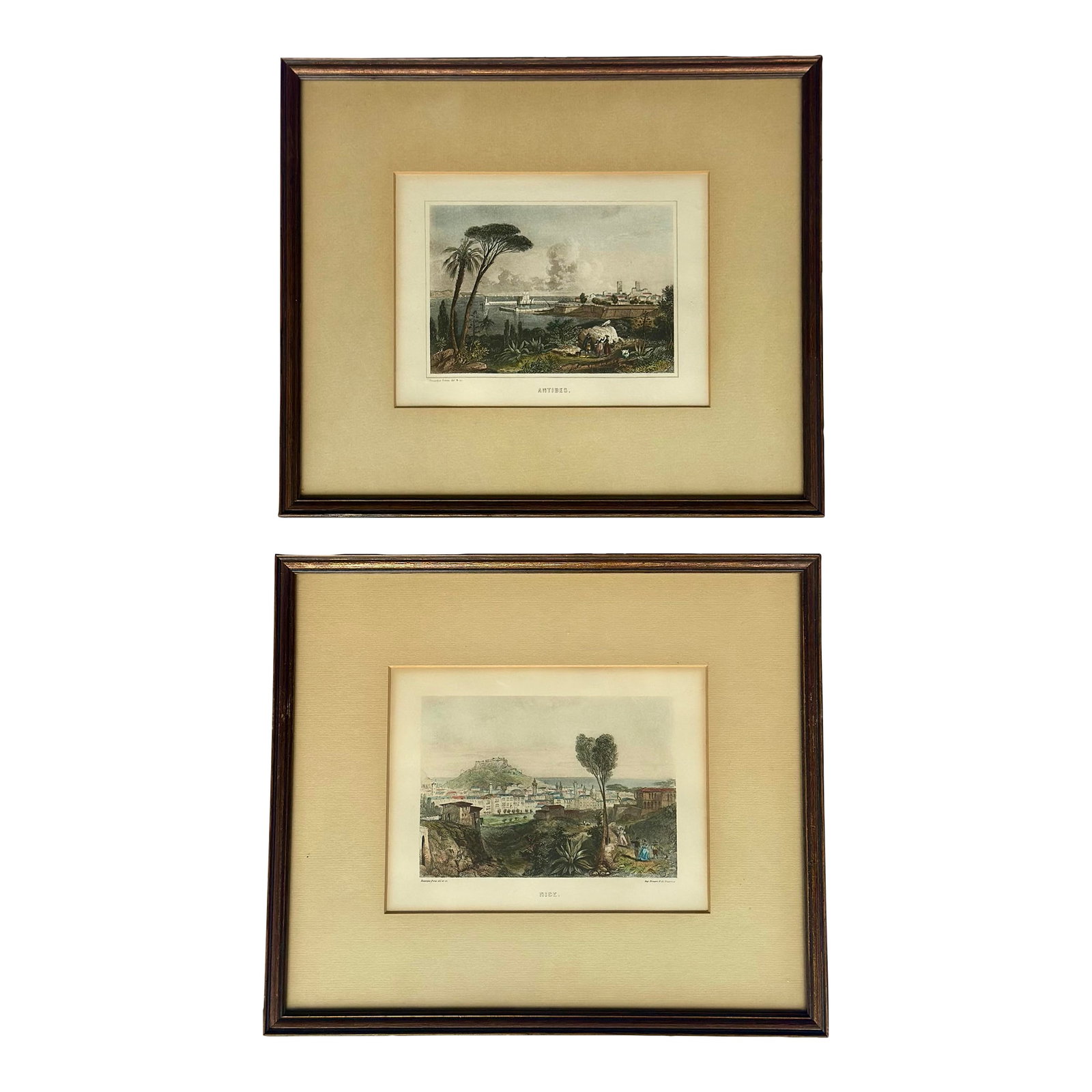 Mid-19th Century Rouargue Frères French Riviera Steel Engravings - A Pair: If you have been looking at your walls and feeling like your current layout lacks a sense of world travel, historic depth, and conversational soul, this pair of original 19th-century French steel