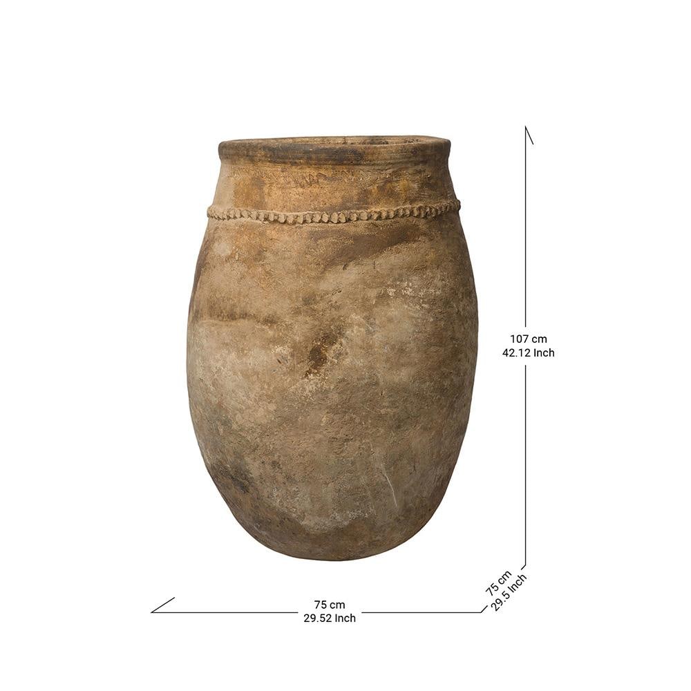 Early 20th Century Antique Berber Unglazed Clay Storage Vessel, Morocco - 5