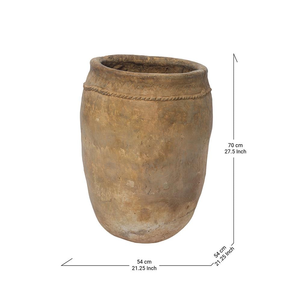 Early 20th Century Berber Antique Unglazed Clay Storage Pot, Morocco - 4