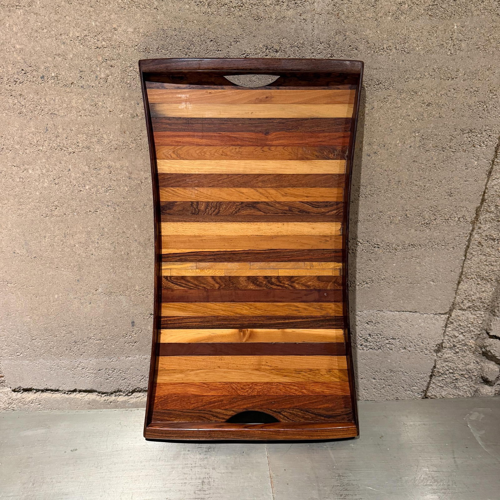 Mid-Century Modern Don Shoemaker Service Tray Tapered Exotic Wood - 11