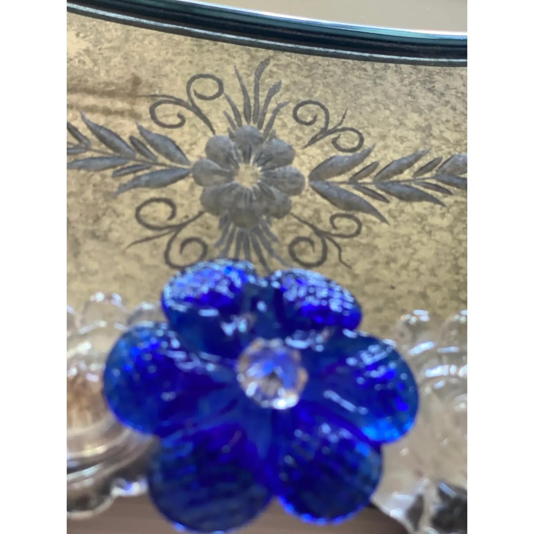 Hand-Carved Venetian Oval Mirror in Murano Glass Style, Early 21st Century - 12