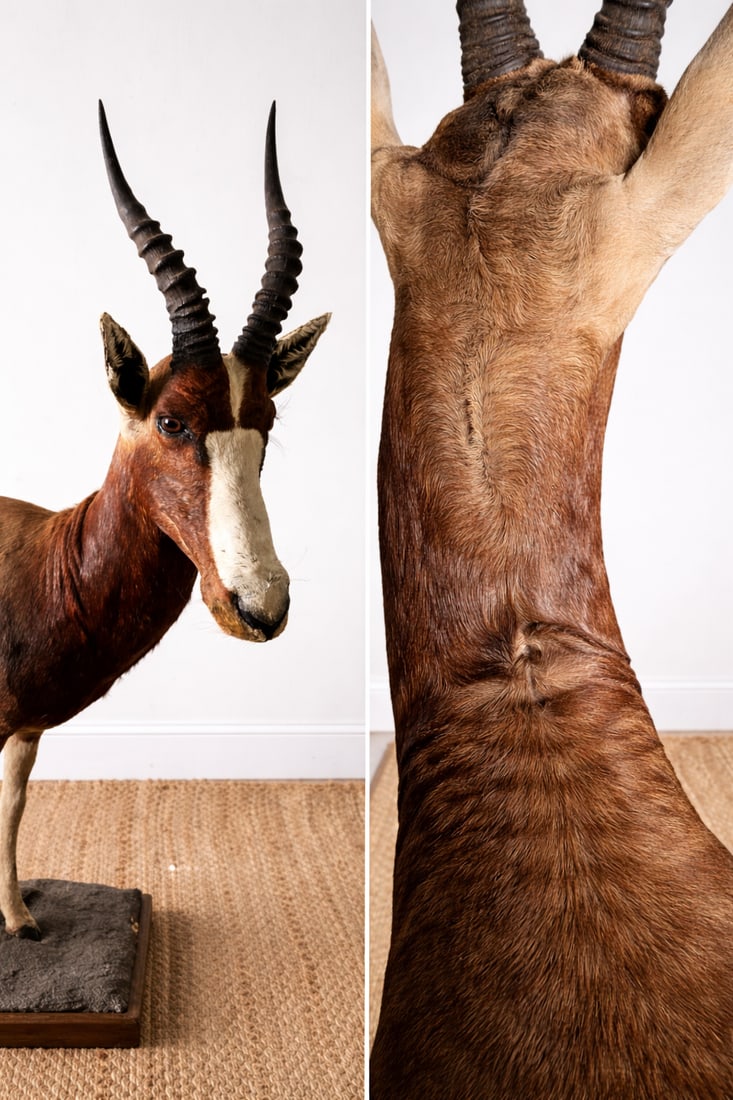 1960s Full-Body Mounted African Blesbok on Custom Base - 2