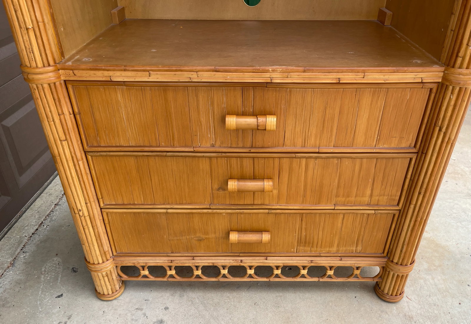 Vintage McGuire Style Boho Chic Armoire - 4