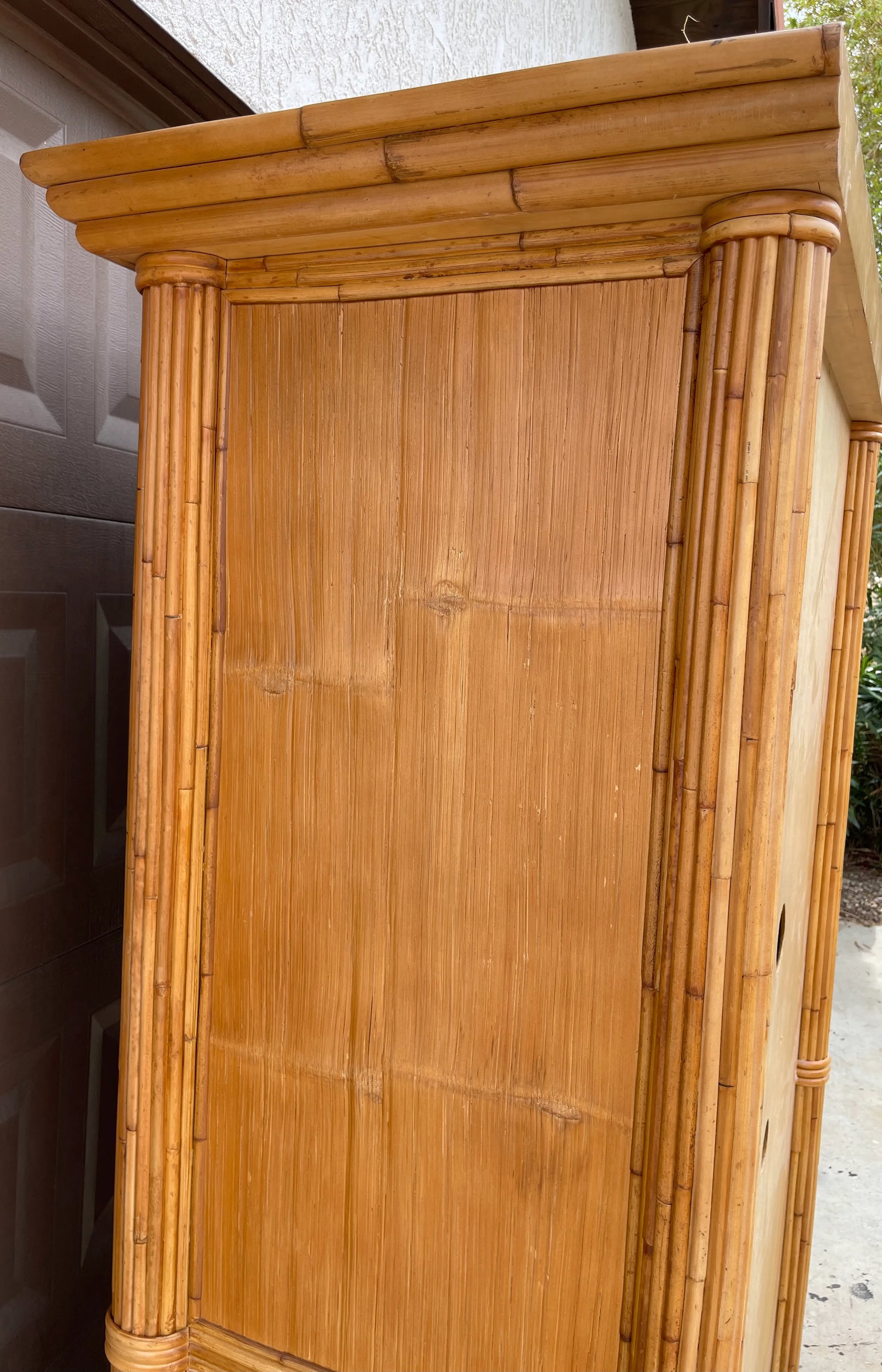 Vintage McGuire Style Boho Chic Armoire - 5