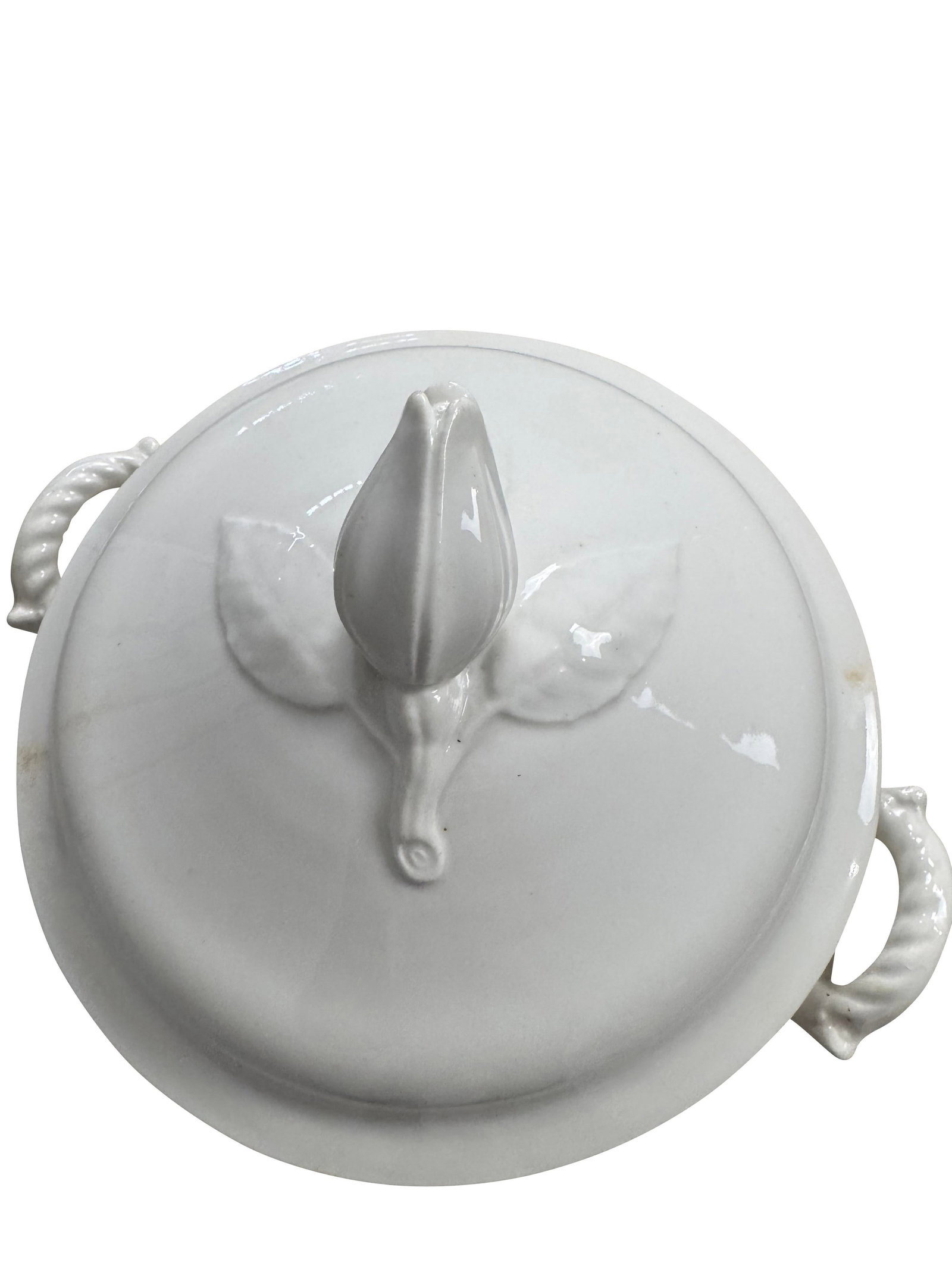 1940s Boch La Louviere Belgian Soup Tureen With Tulip Handle - 5