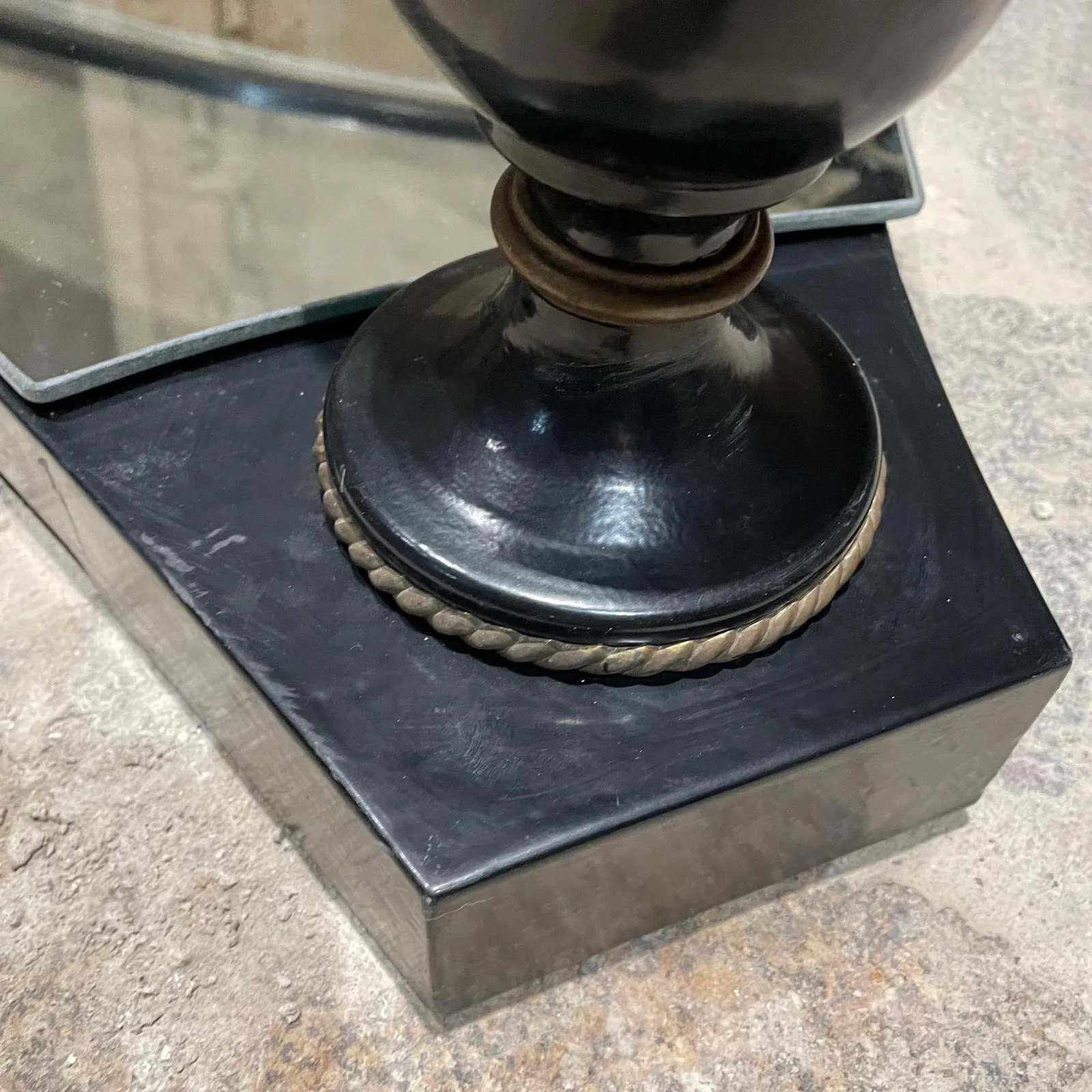 1960s Sculptural Coffee Table Glass Black Iron + Brass Arturo Pani - 5