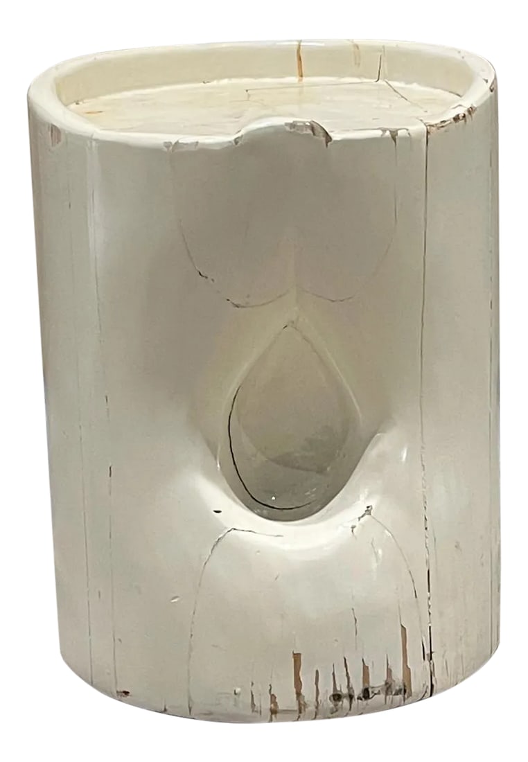 1970s Patinated Pine Wood Stool in the Style of Charlotte Perriand (1 of 11)