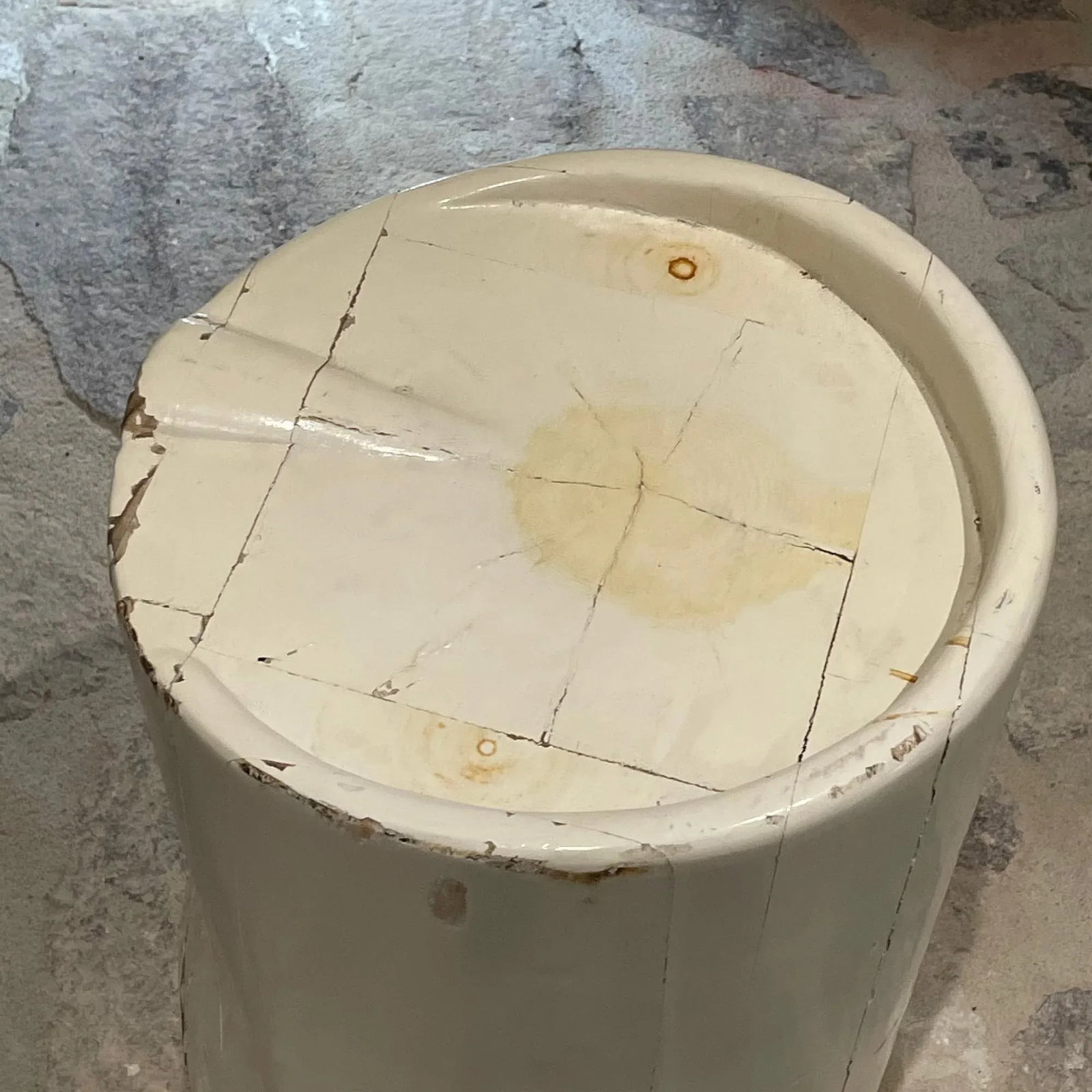 1970s Patinated Pine Wood Stool in the Style of Charlotte Perriand - 4