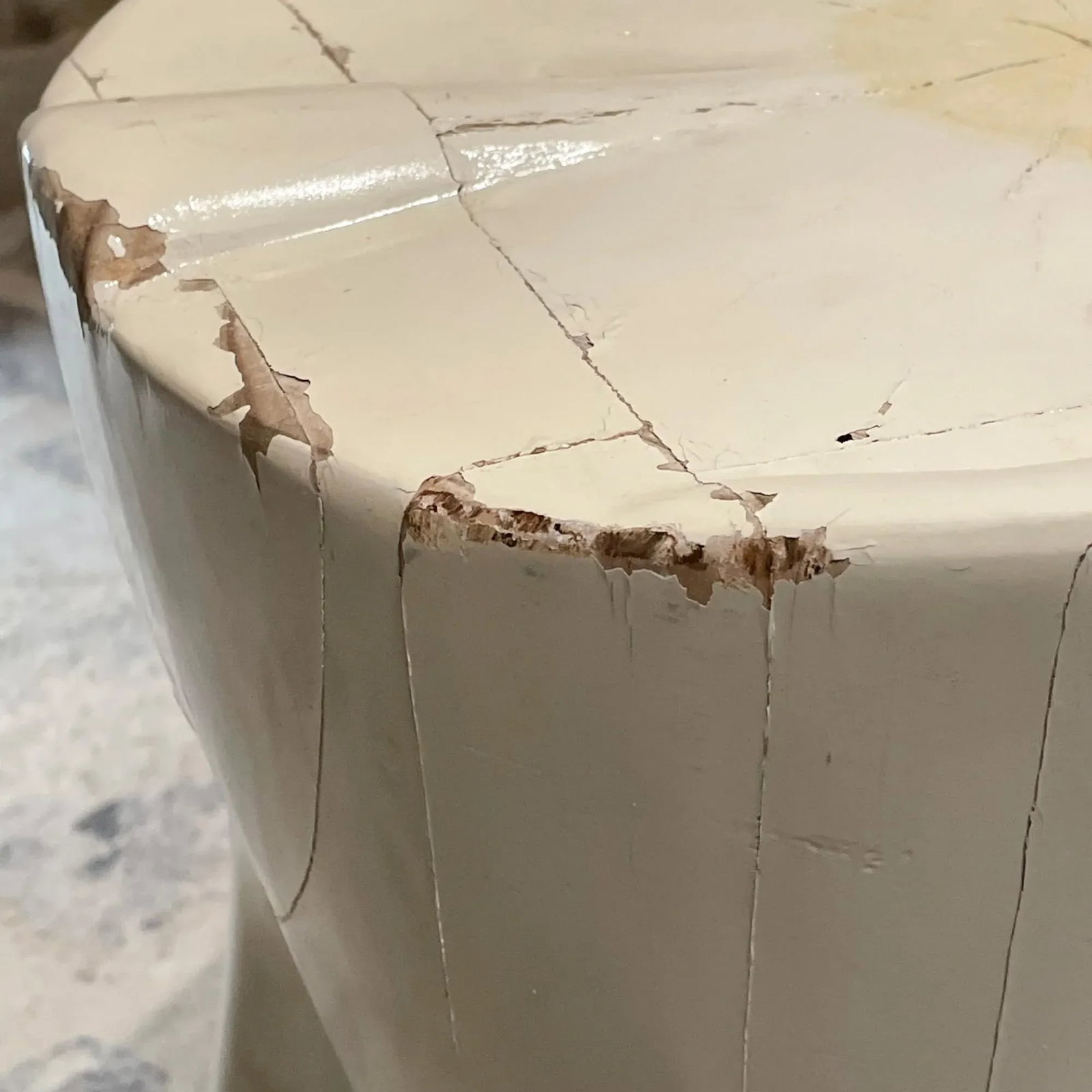 1970s Patinated Pine Wood Stool in the Style of Charlotte Perriand - 8