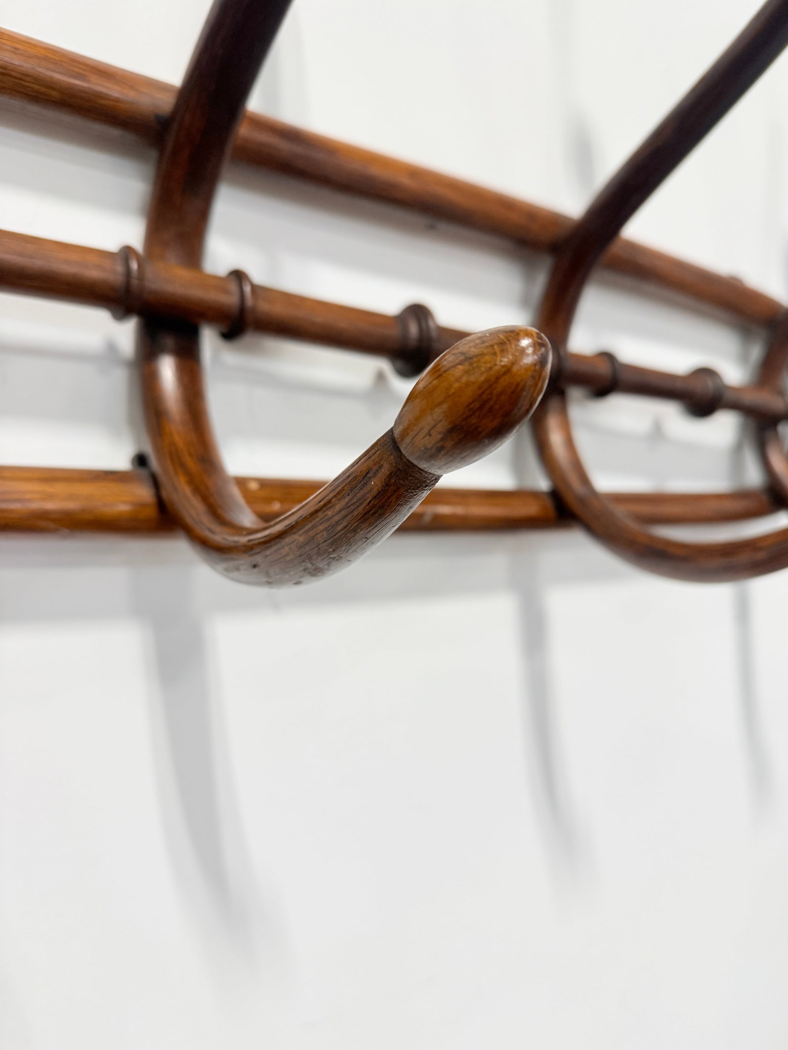 French Faux Bamboo Bentwood Wall Coat Rack, Thonet-Style, Late 19th - 10