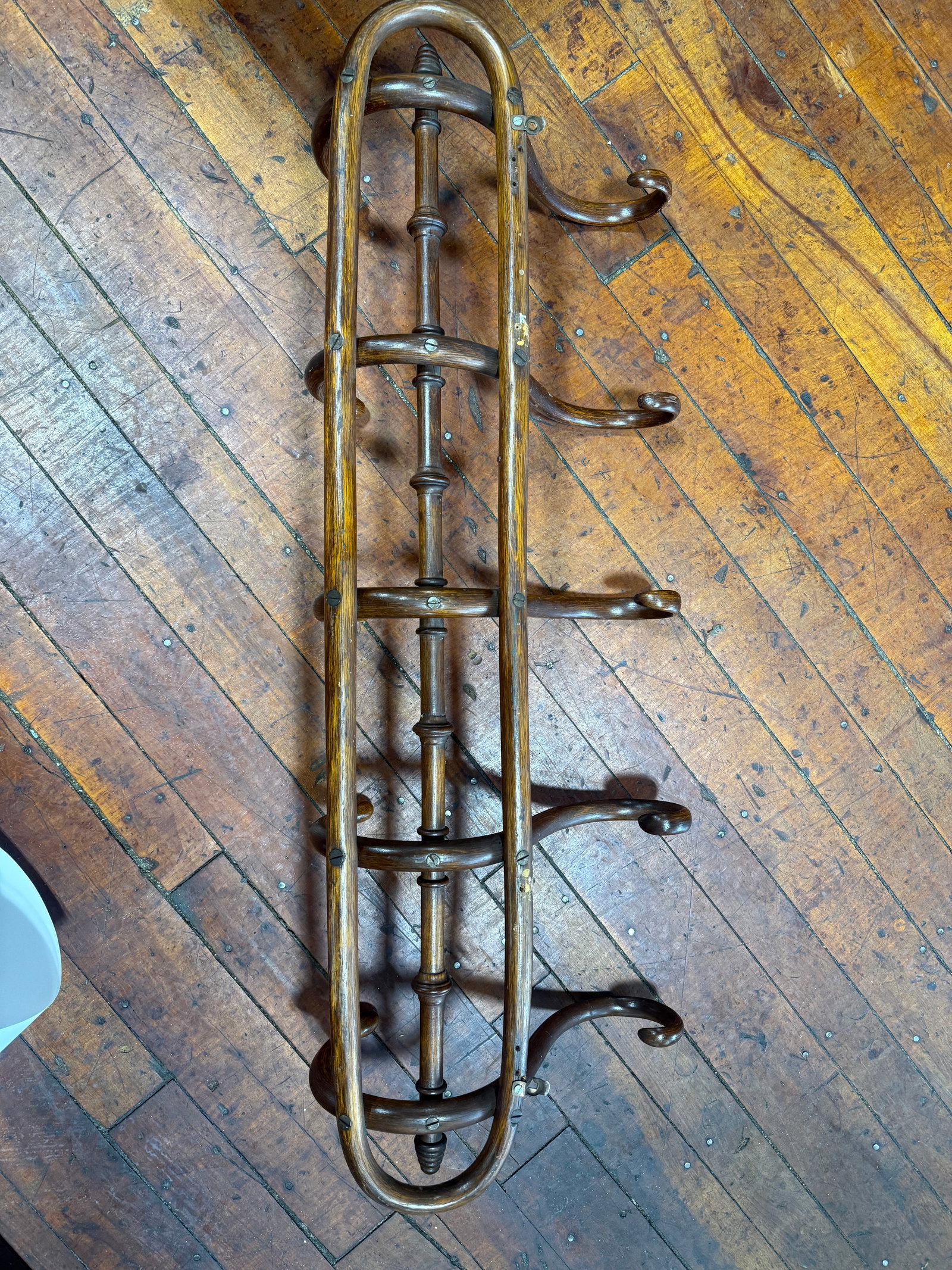 French Faux Bamboo Bentwood Wall Coat Rack, Thonet-Style, Late 19th - 11