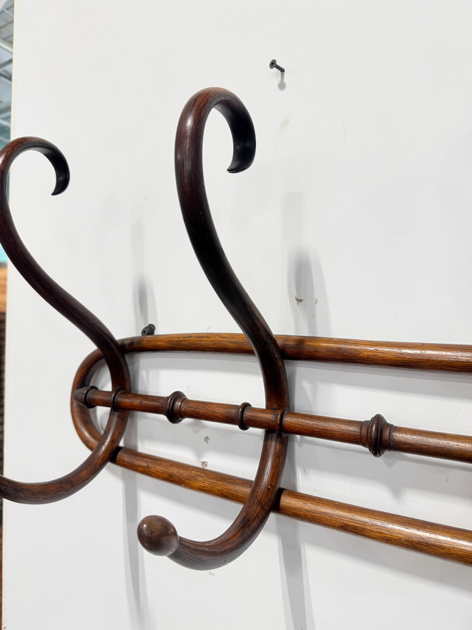 French Faux Bamboo Bentwood Wall Coat Rack, Thonet-Style, Late 19th - 4