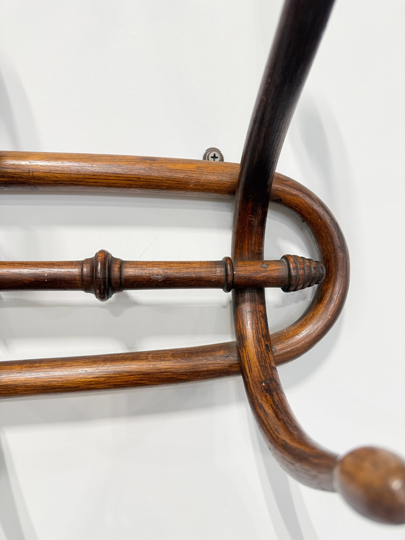 French Faux Bamboo Bentwood Wall Coat Rack, Thonet-Style, Late 19th - 5