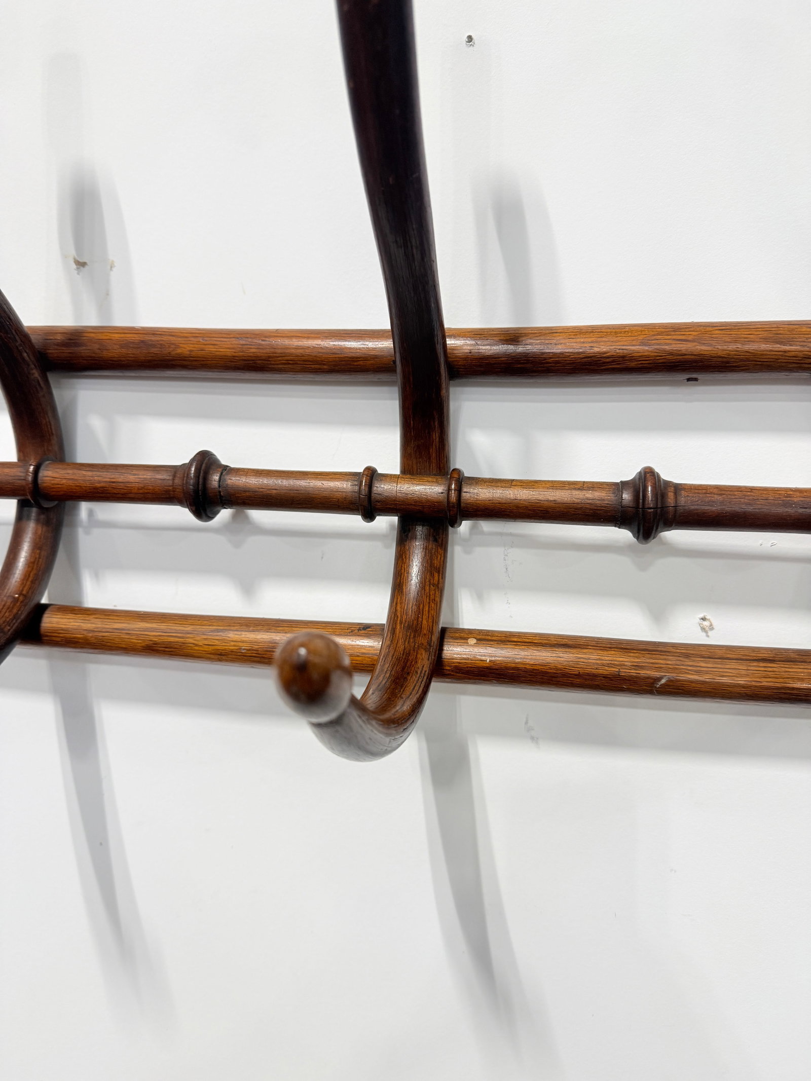 French Faux Bamboo Bentwood Wall Coat Rack, Thonet-Style, Late 19th - 9