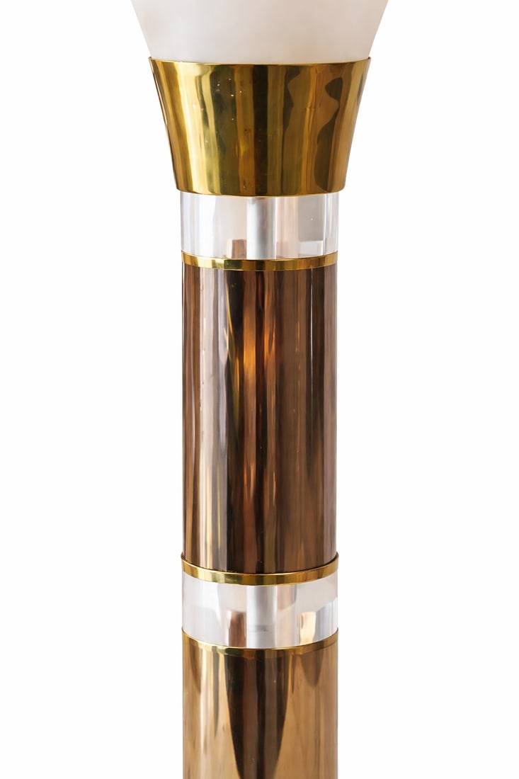 Late 20th Century Art Deco Style Brass & Lucite Table Lamps – Set of 2 | 27" H - 2