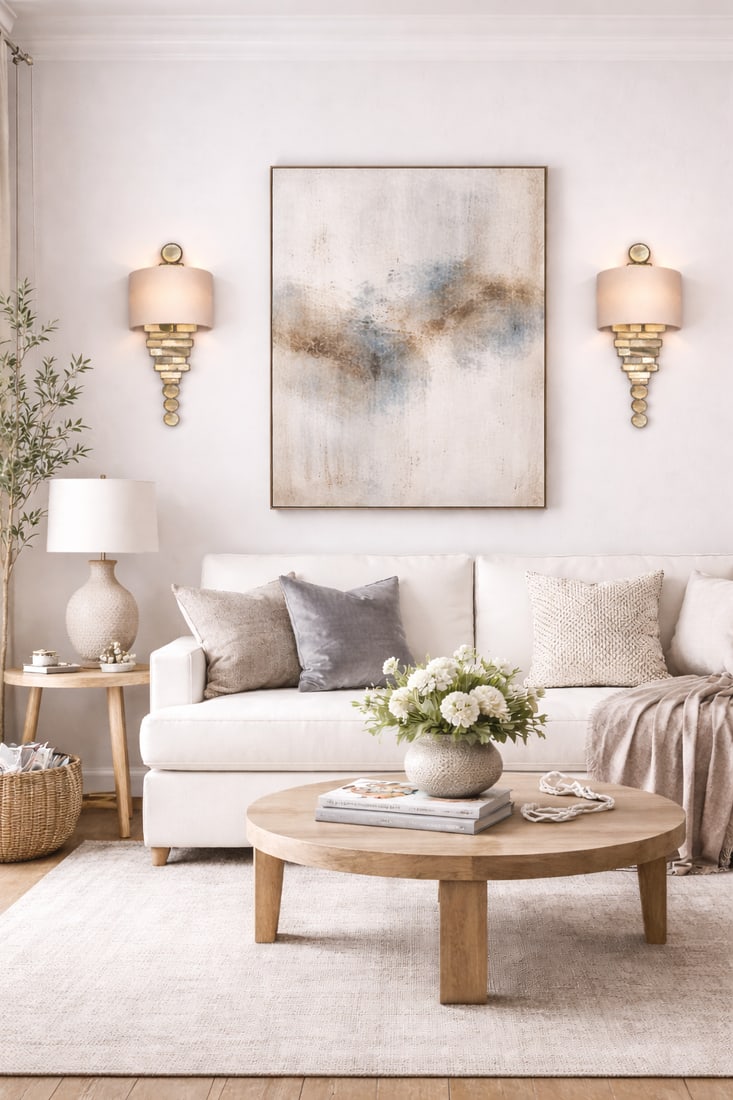 Vaughan Capiz Shell & Antique Pewter Wall Sconces – Pair | 25" H - 5