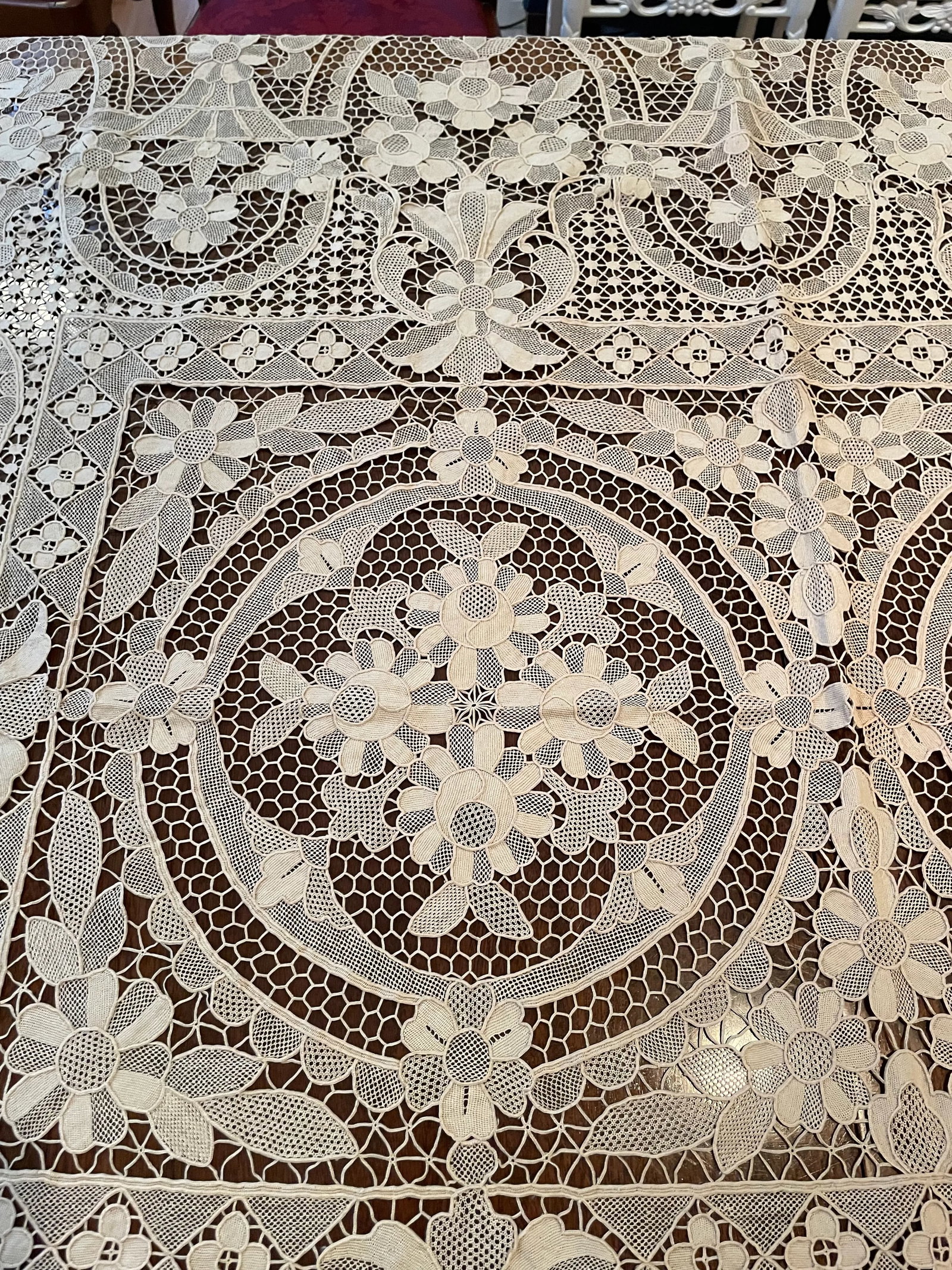 Vintage French Lace Tablecloth - 11