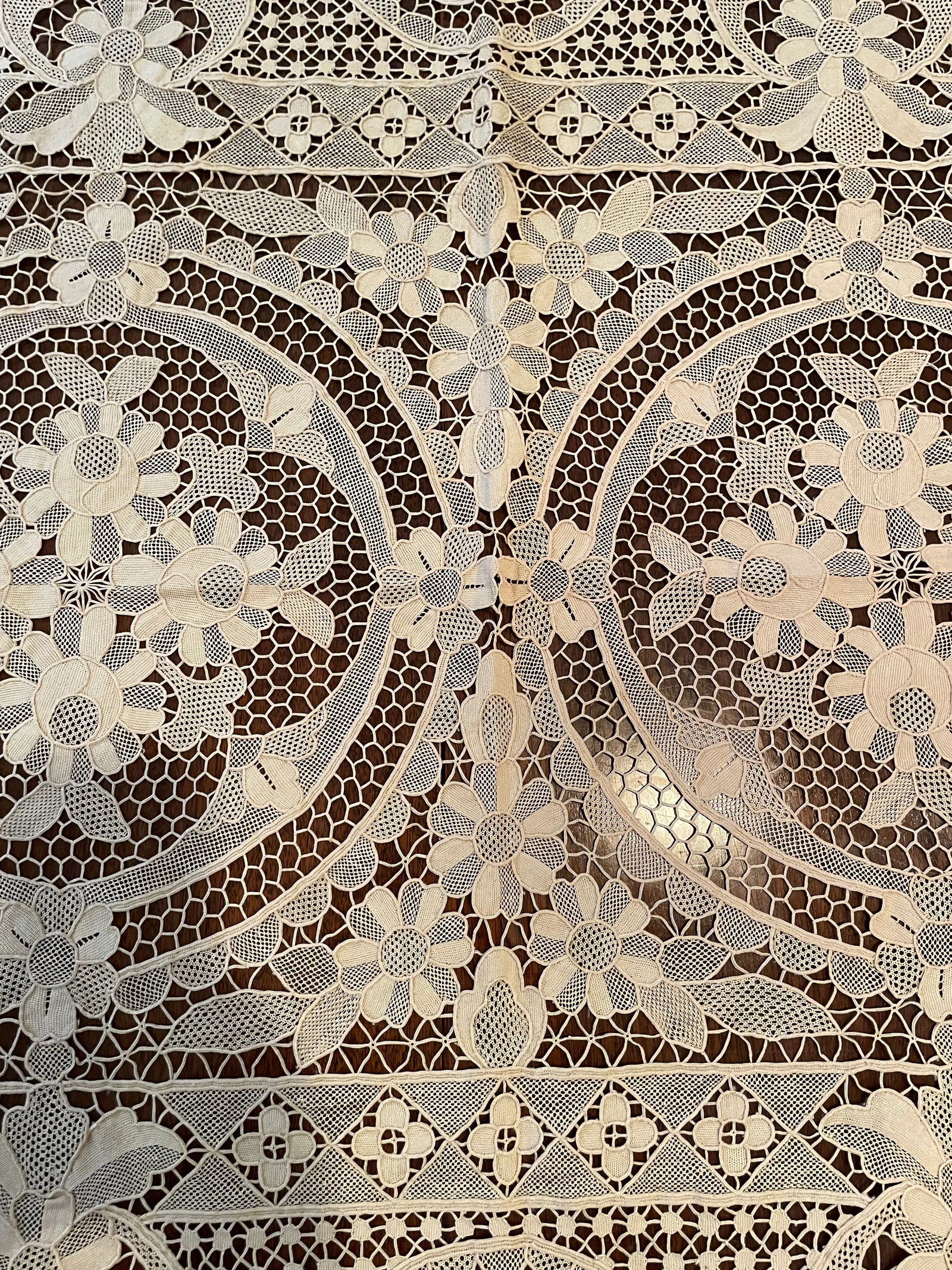 Vintage French Lace Tablecloth - 12