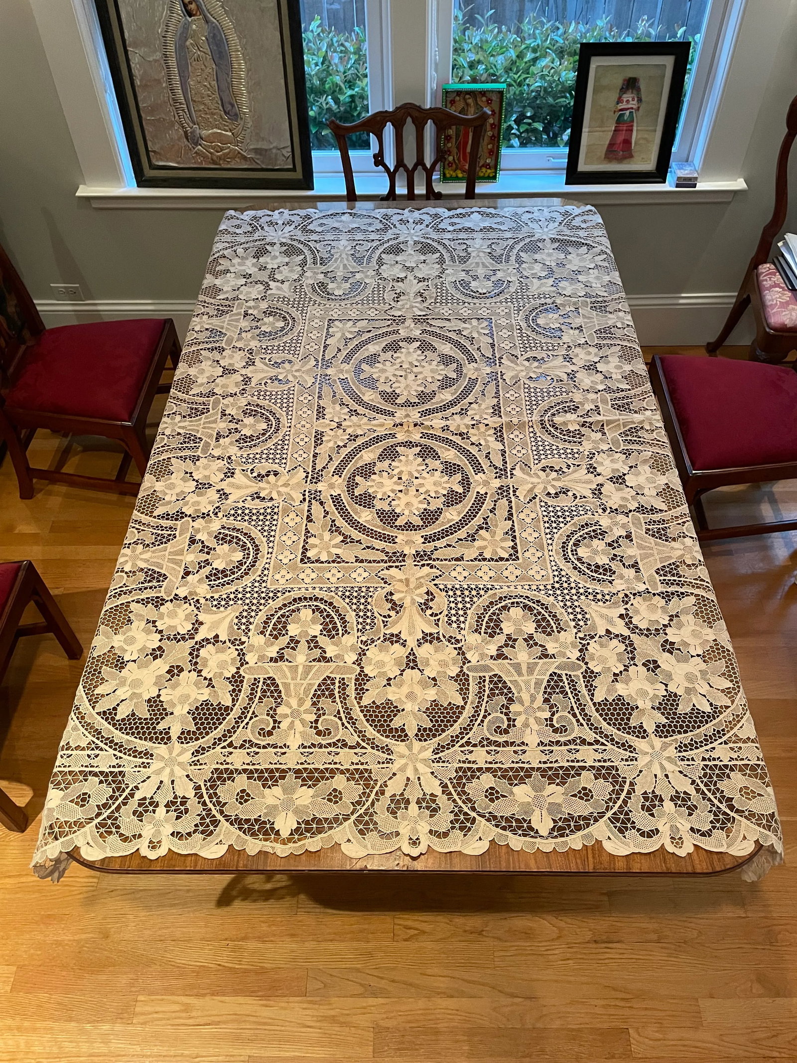 Vintage French Lace Tablecloth - 13